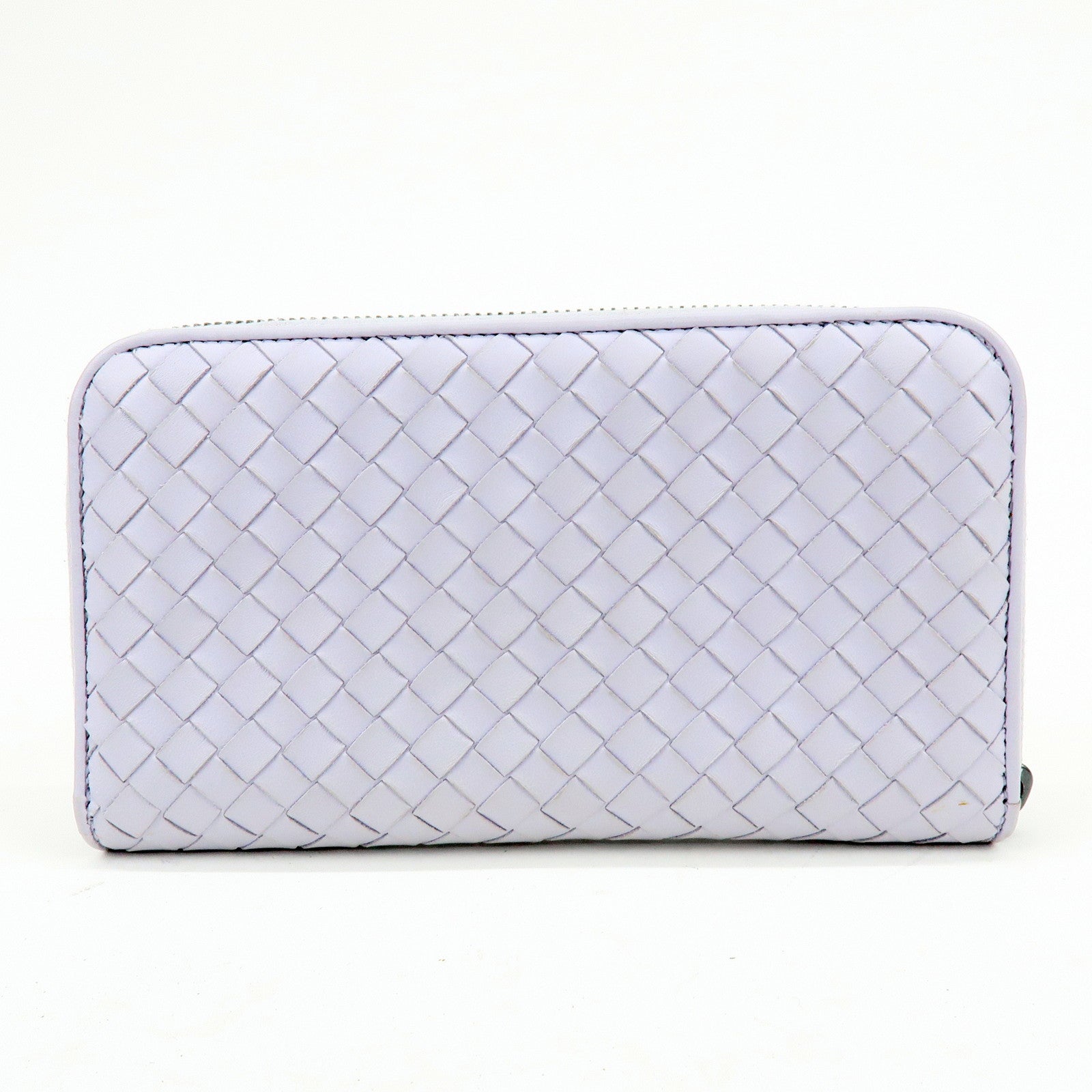 BOTTEGA VENETA Intrecciato Round Zippy Long Wallet Purple 114076
