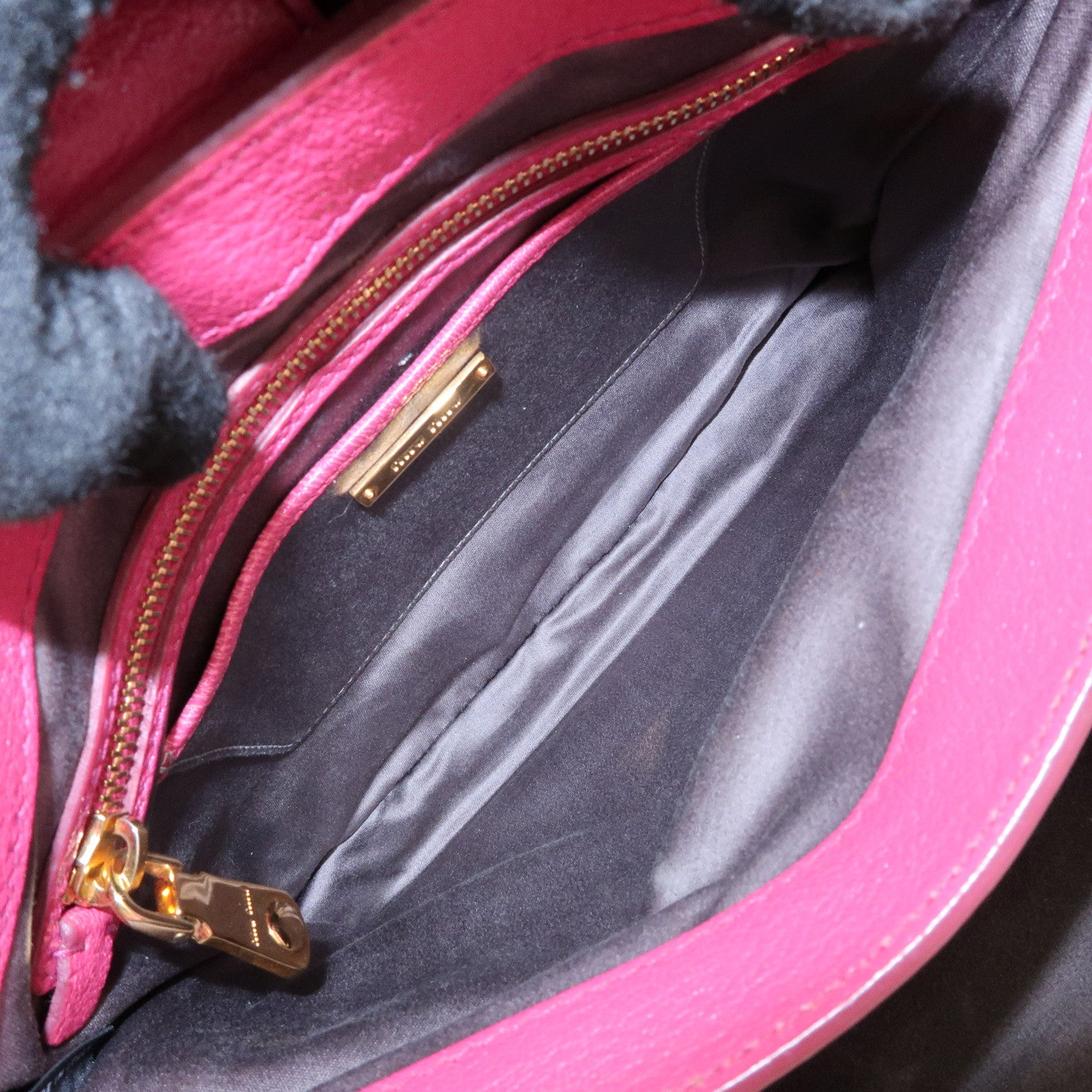 MIU MIU Madras Leather 2Way Bag Hand Bag Shoulder Bag Pink