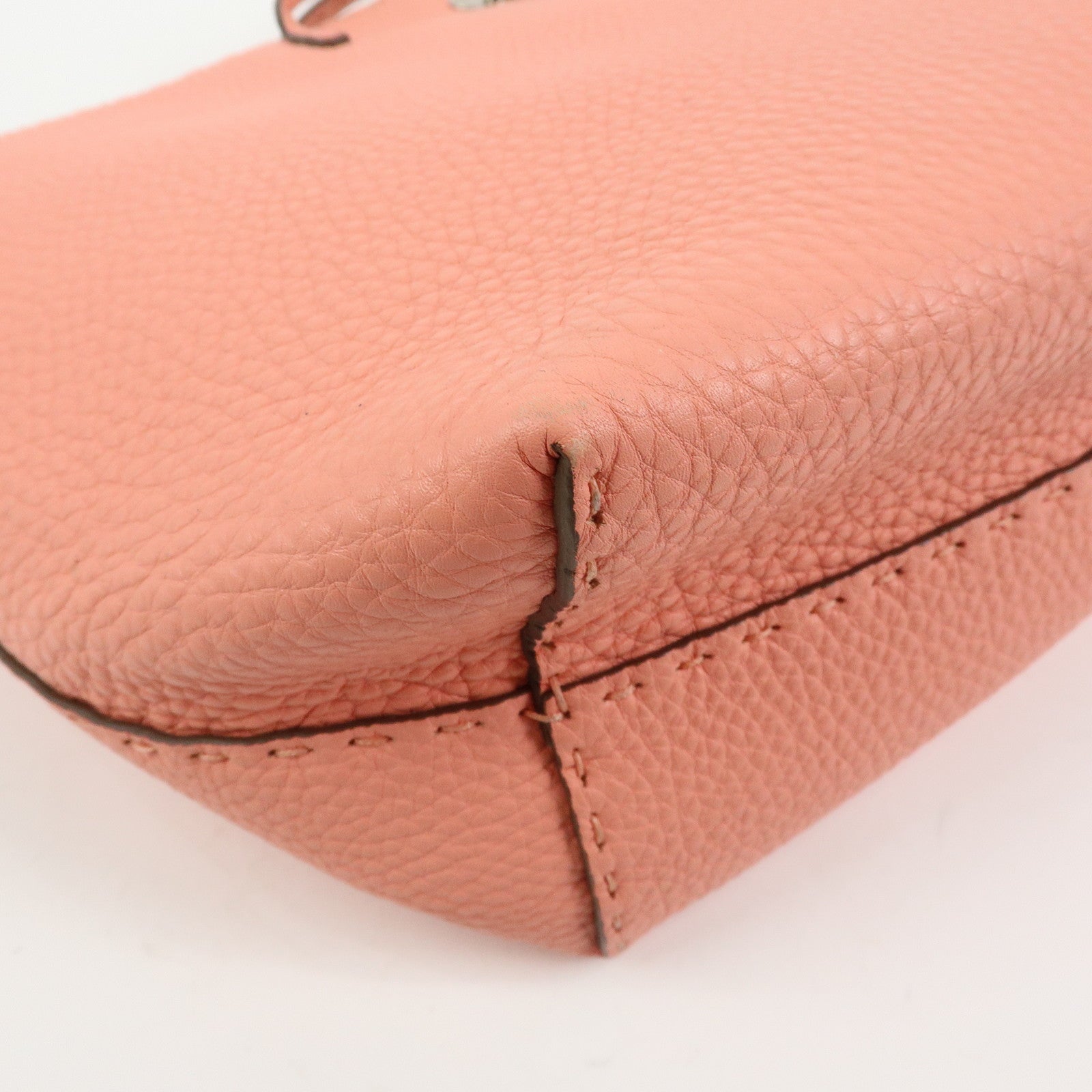 FENDI Selleria Carla Leather Tote Bag Shoulder Bag Pink 8BH257