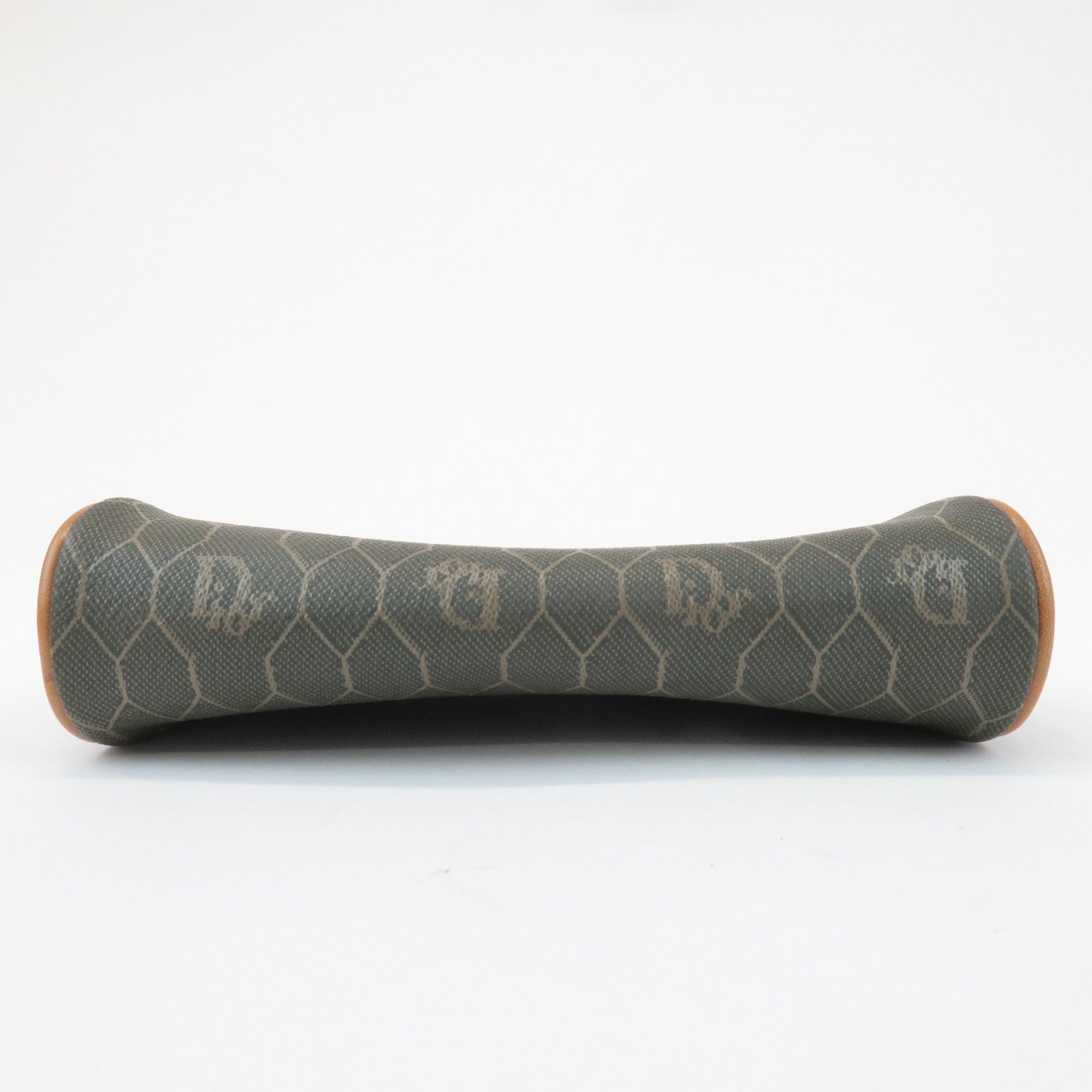 Chiristian Dior Honeycomb PVC Leather Pouch Brown