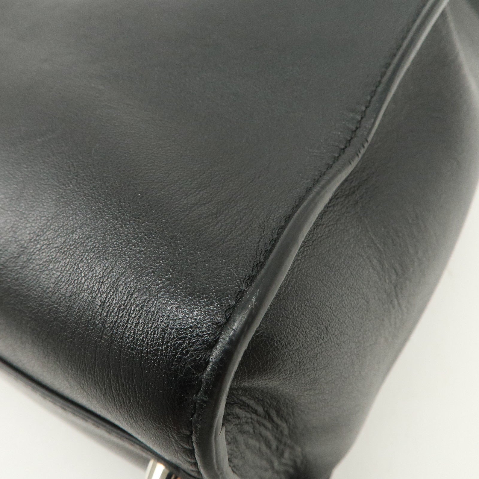 FENDI Peekaboo X-lite Fit Leather 2Way Bag Hand Bag Black Used