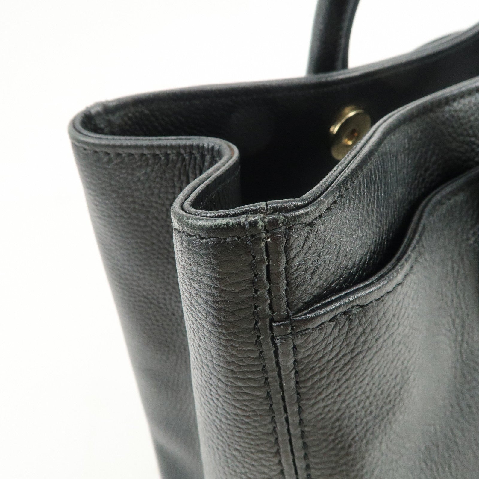 CHANEL Executive Leather Tote Bag Hand Bag Black A15206