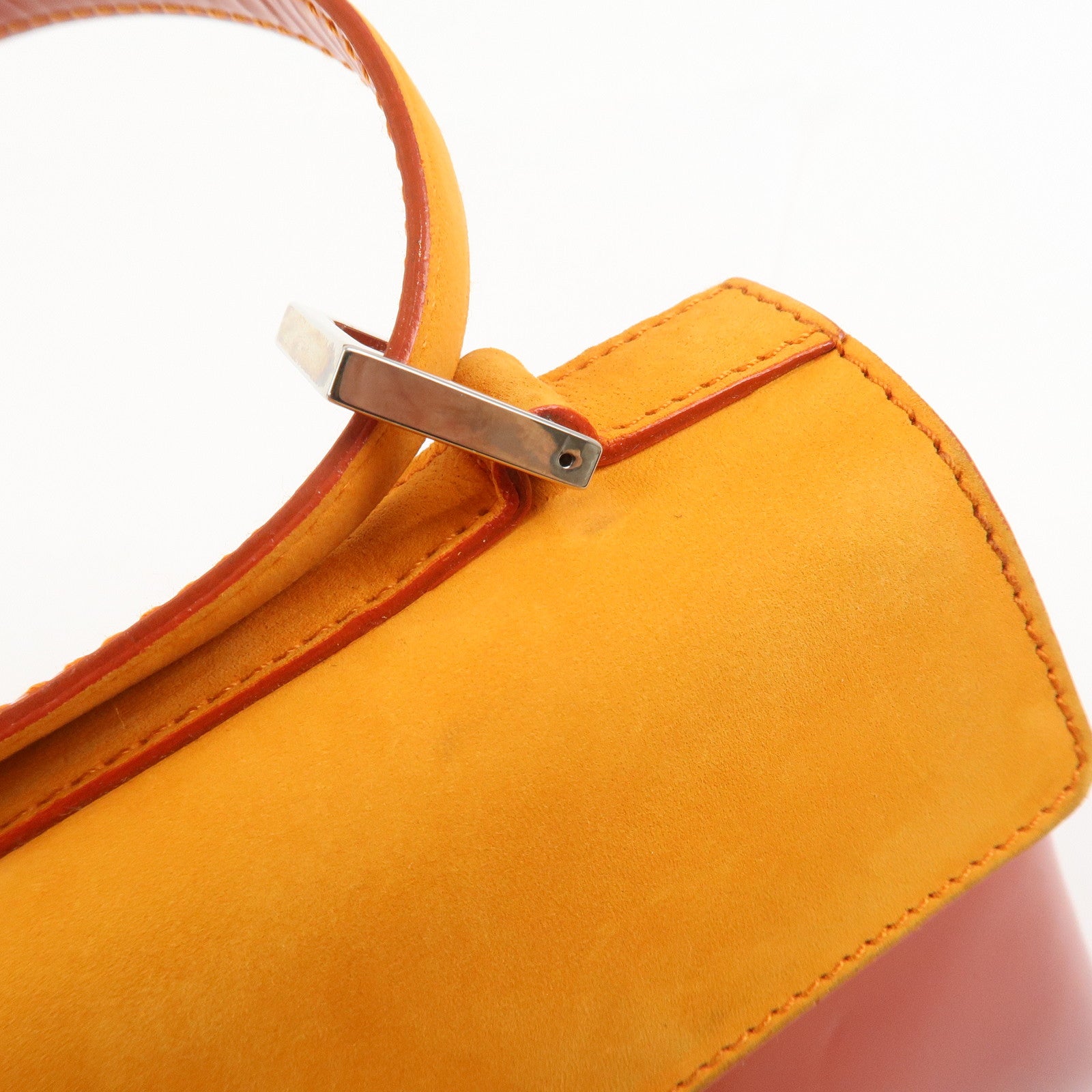 BVLGARI Patent Leather Shoulder Bag Hand Bag Orange