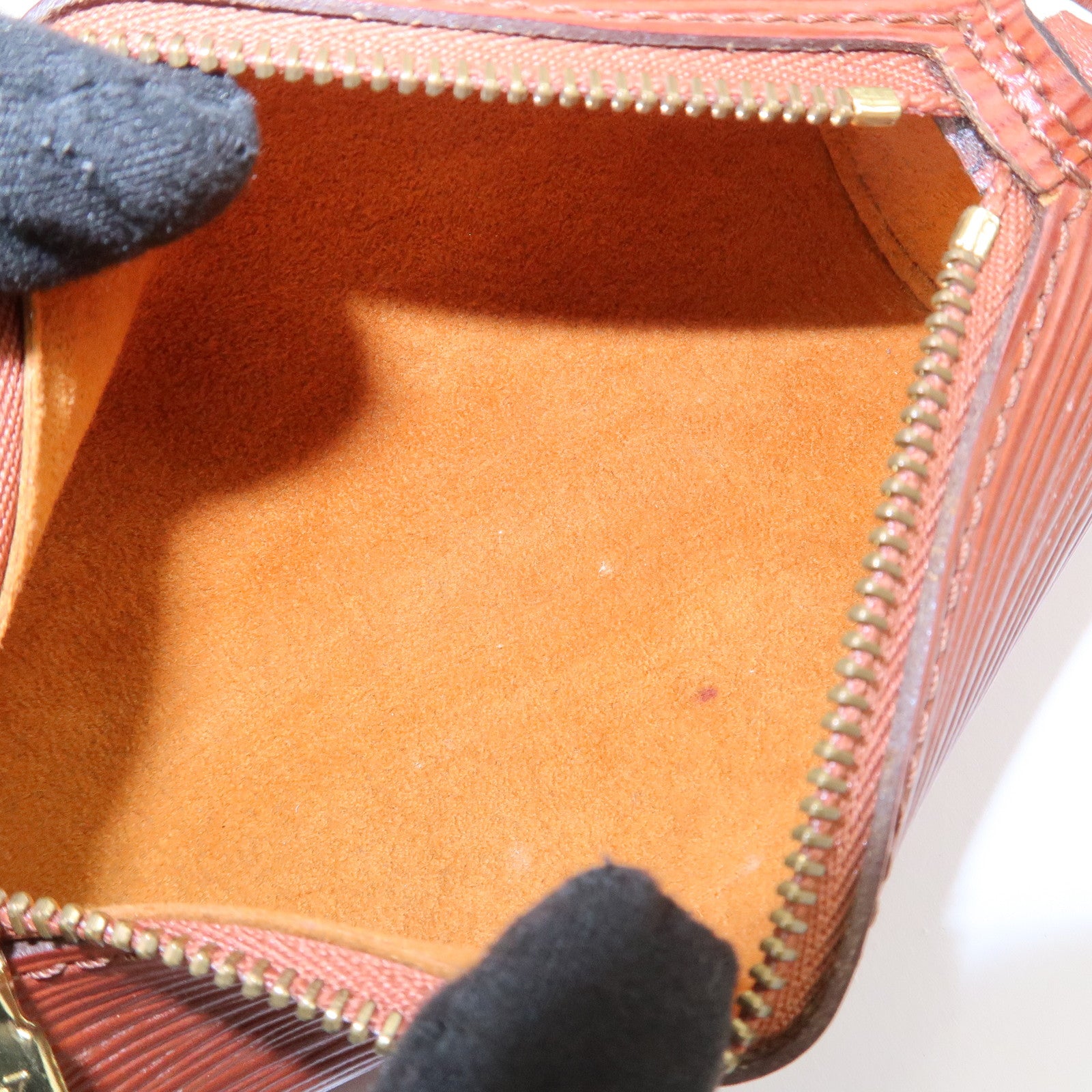 Louis Vuitton Epi Set of 3 Leather Soufflot Pouch Blue Kenya Brown