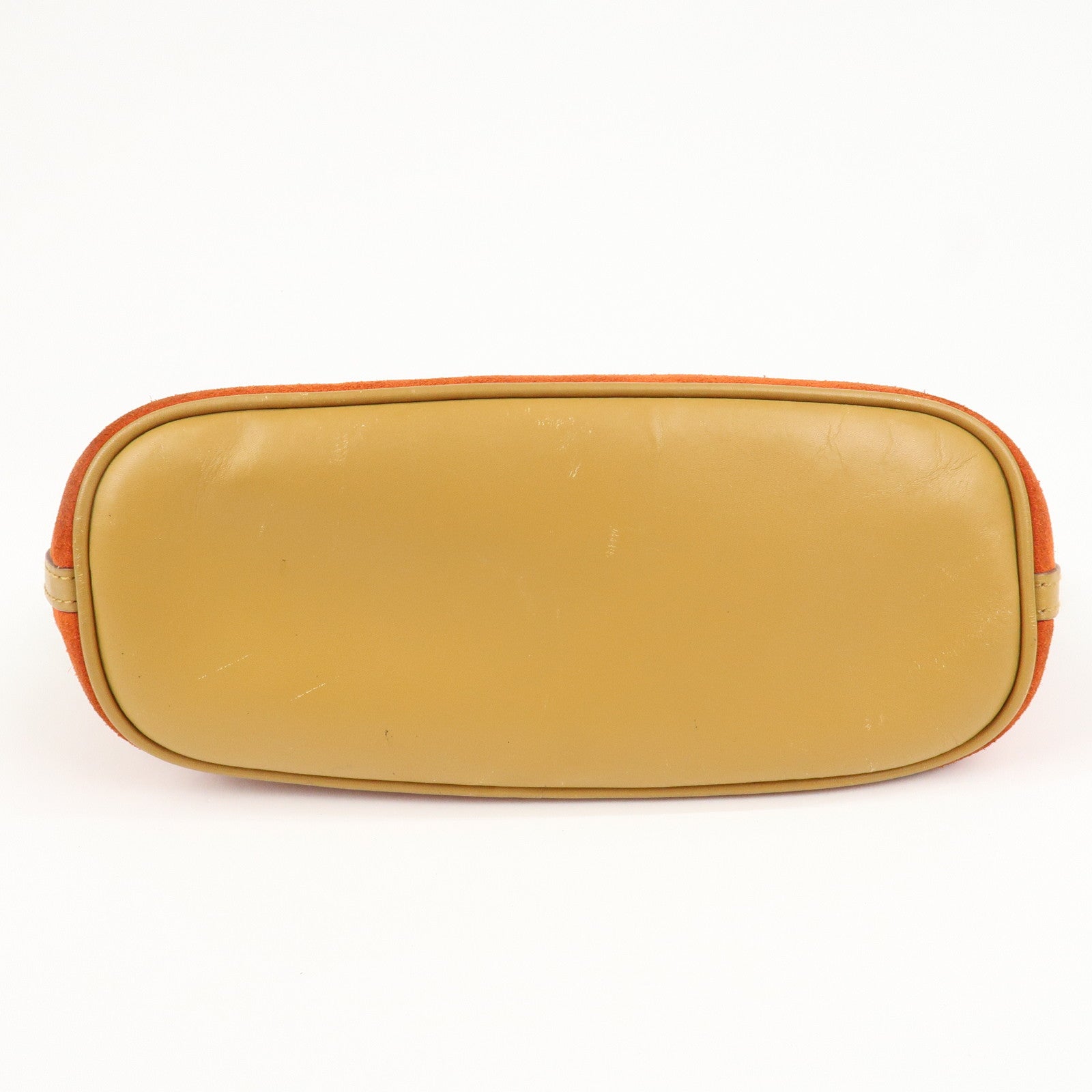 GUCCI Suede Leather Accessory Pouch Hand Bag Orange 039.1103