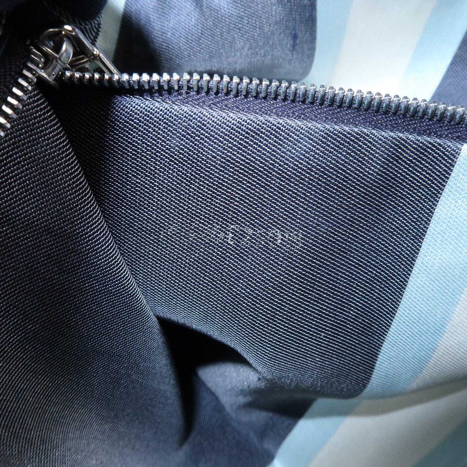 FENDI Mamma Baguette Canvas Shoulder Bag Hand Bag Navy 26325