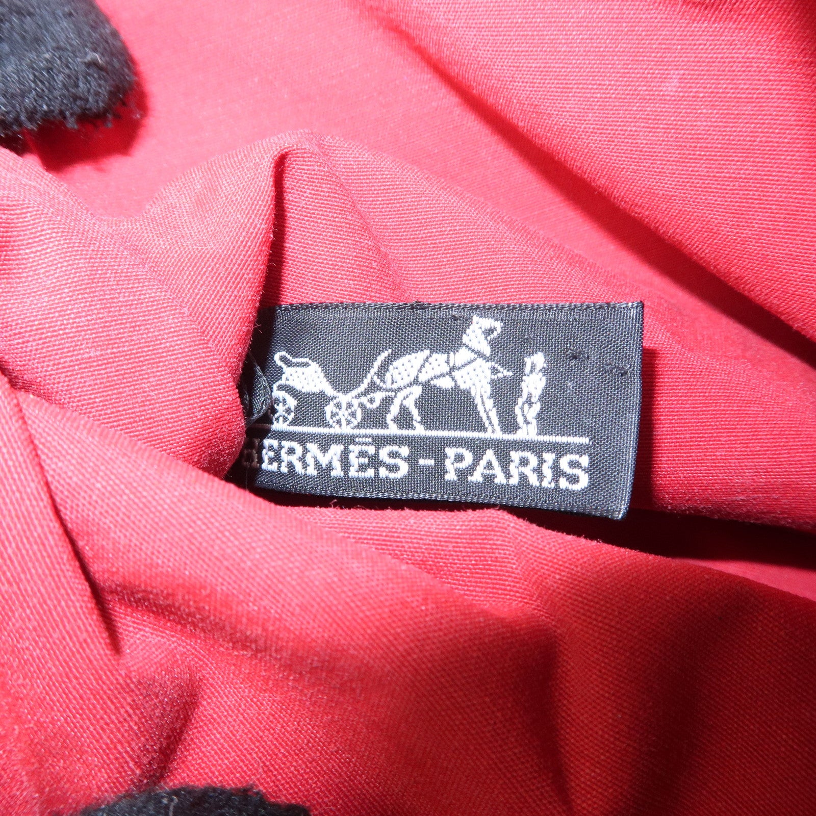 HERMES  Set of 2 Canvas Leather Pouch Cosmetic Pouch Orange Red Used