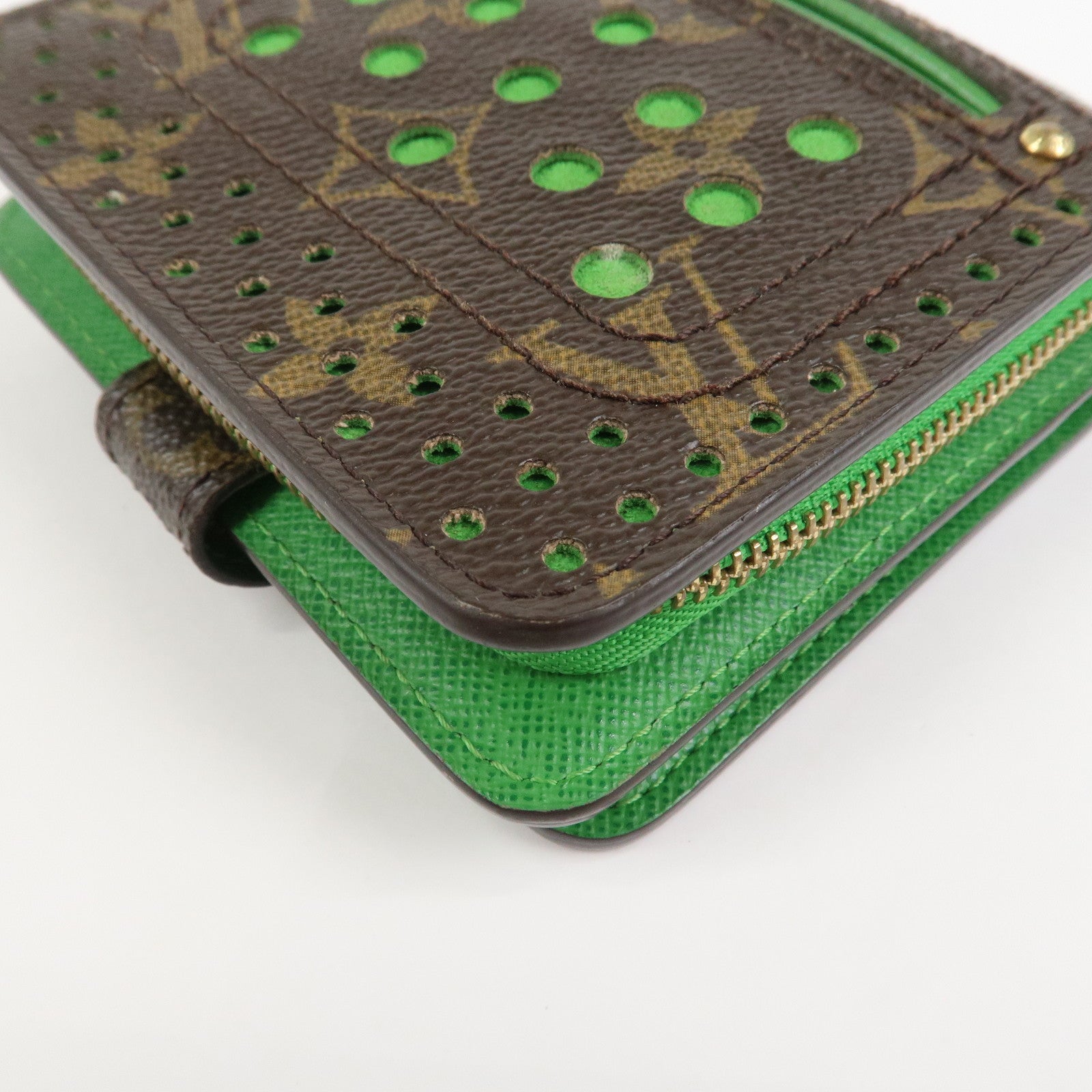 Louis Vuitton Monogram Perforated Compact Bi-Fold Zip Wallet M95218