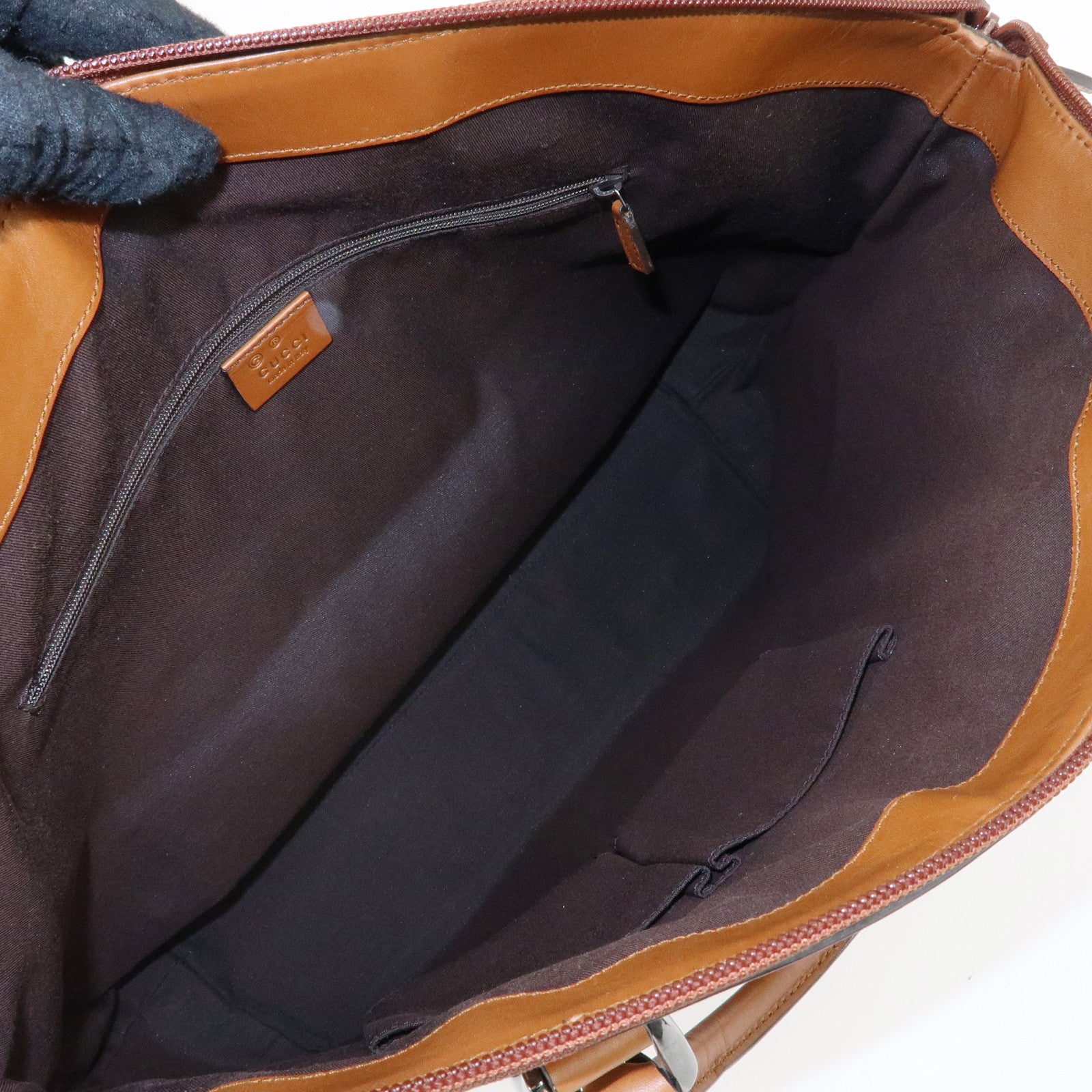 GUCCI Interlocking G Leather 2Way Hand Shoulder Bag Brown 341503