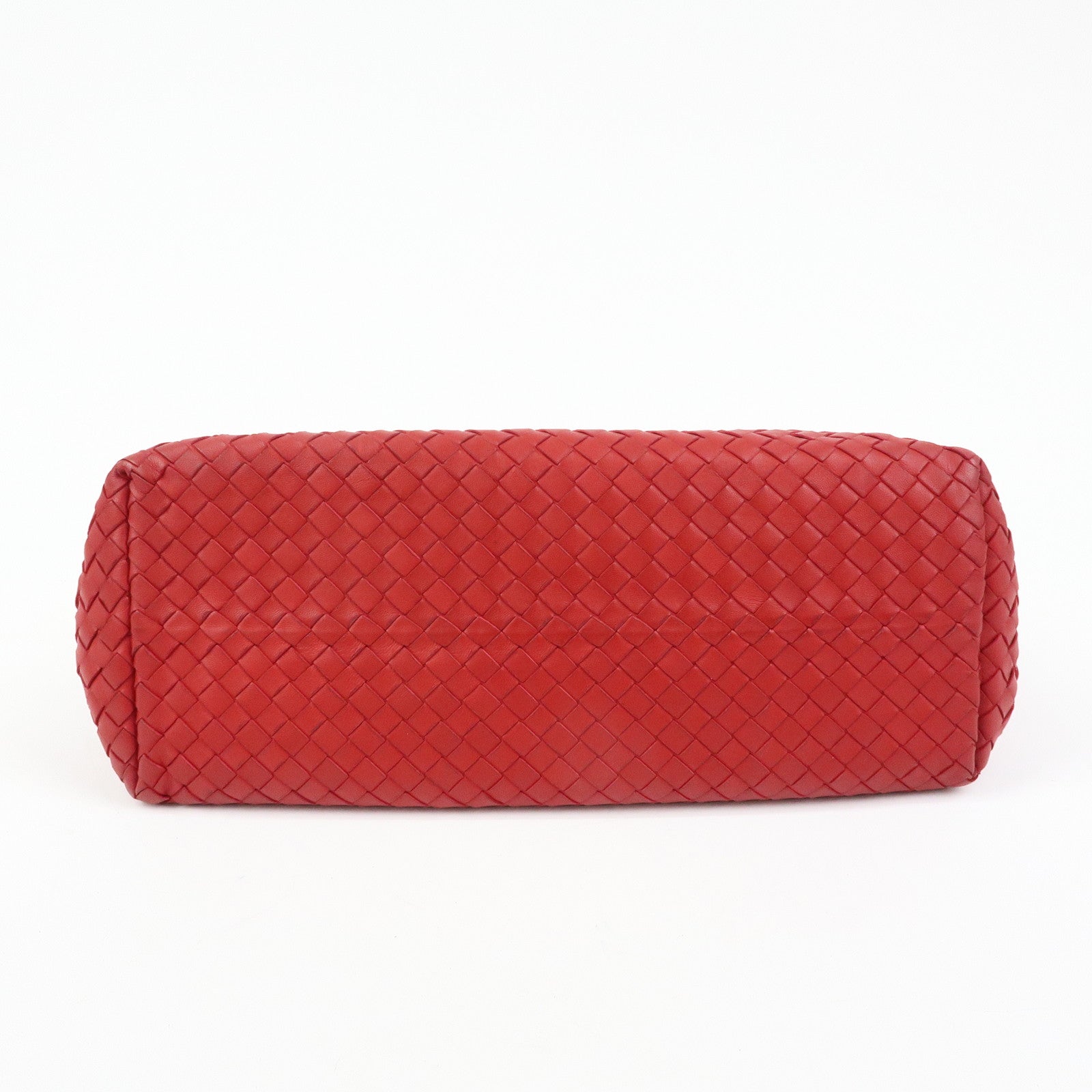 BOTTEGA VENETA Intrecciato Leather Shoulder Bag Hand Bag Red