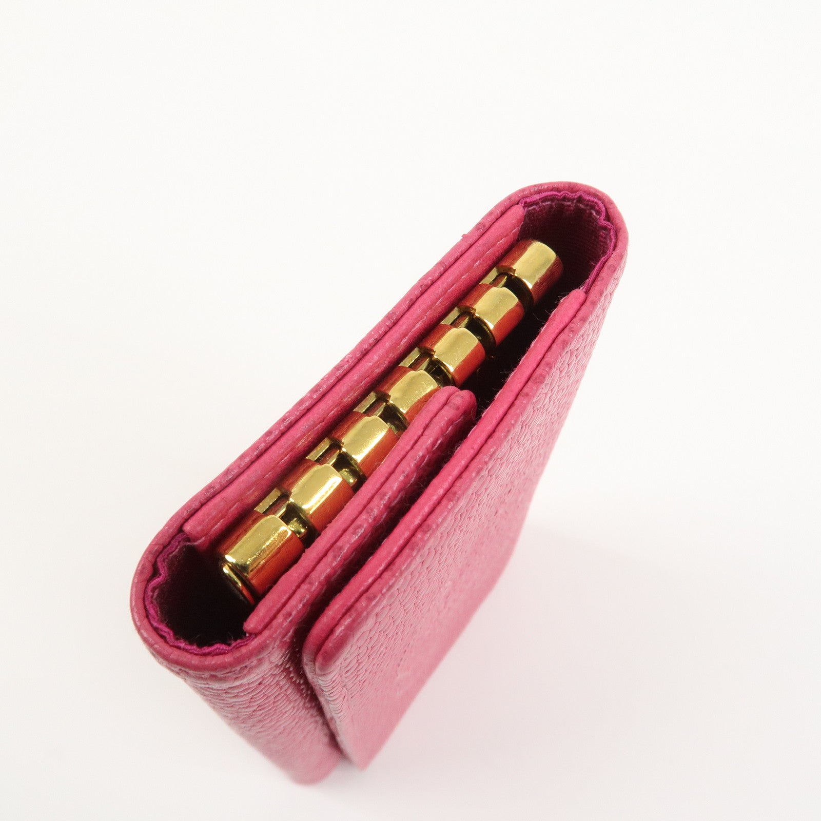 CHANEL COCO Mark Caviarskin 6 Rings Key Case Key Holder Pink A01439