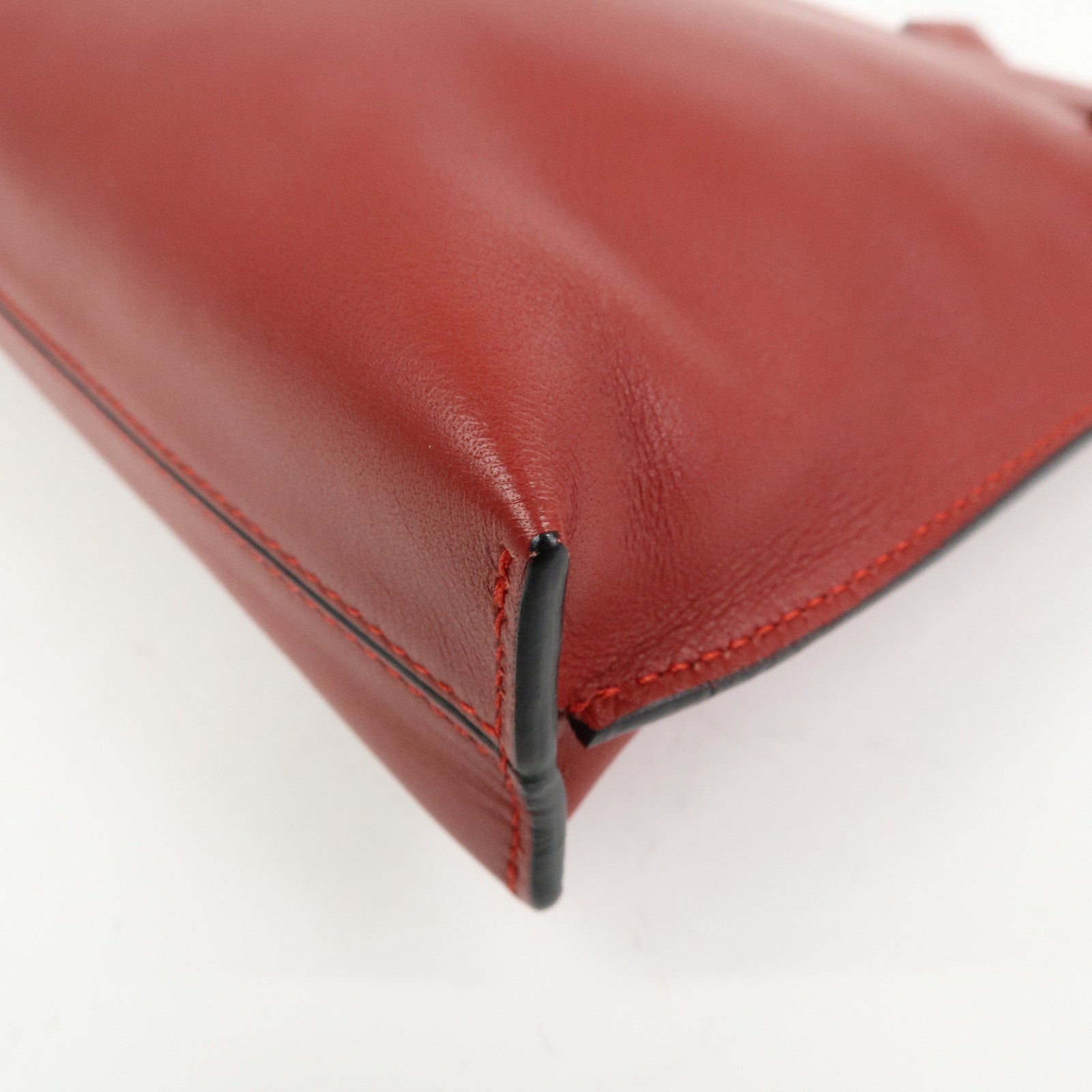 LOEWE Anagram Leather Pouch Clutch Bag Bordeaux Red