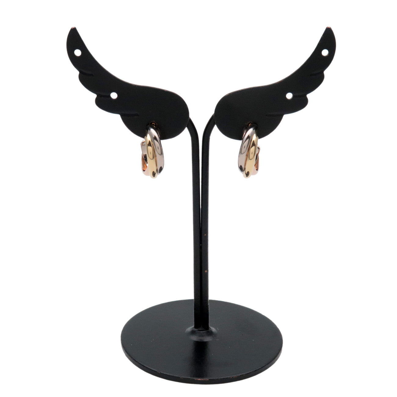 Cartier Trinity Mini Earrings 750 White Gold Rose Gold Yellow Gold