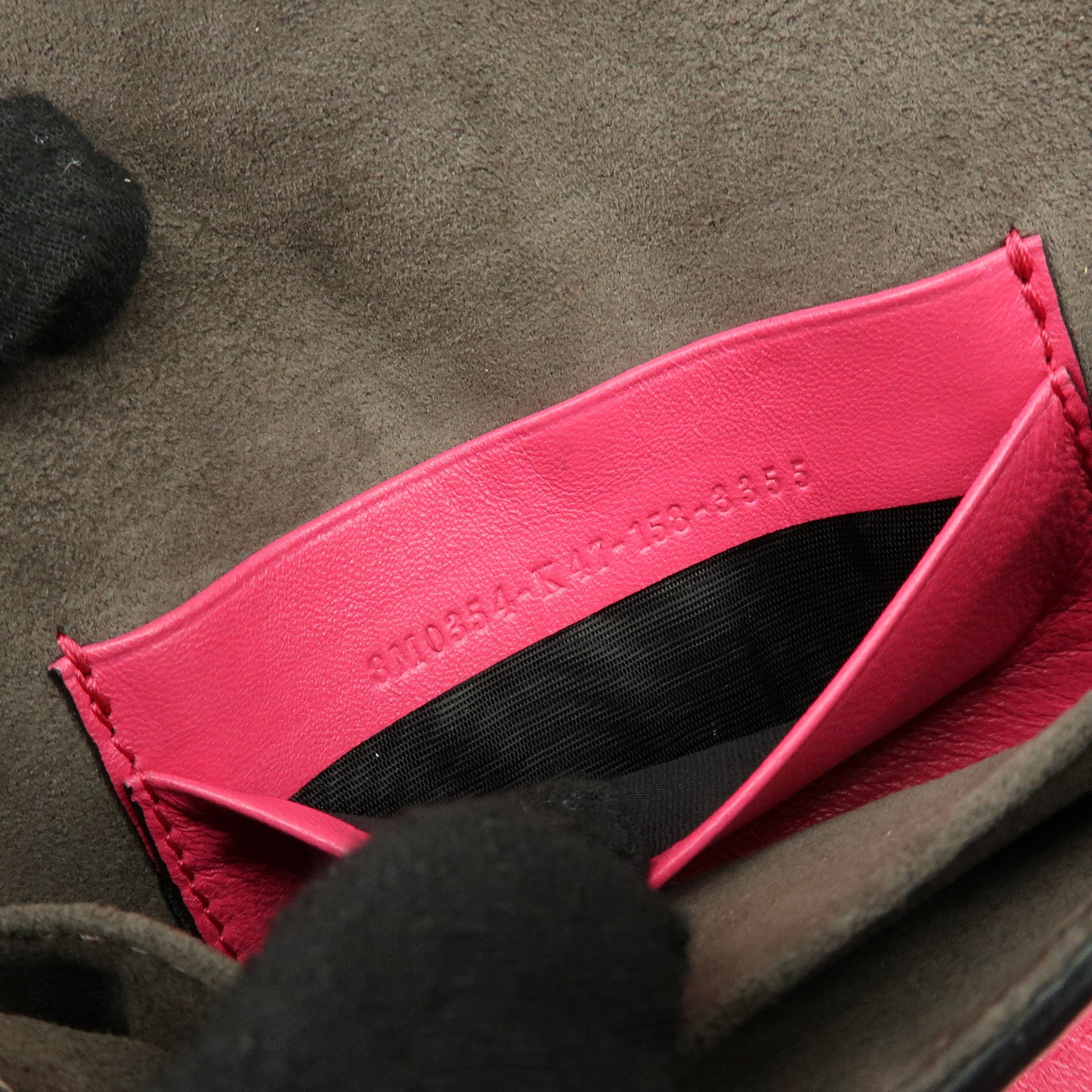 FENDI Leather Micro Baguette Shoulder Bag Crossbody Bag Pink 8M0354