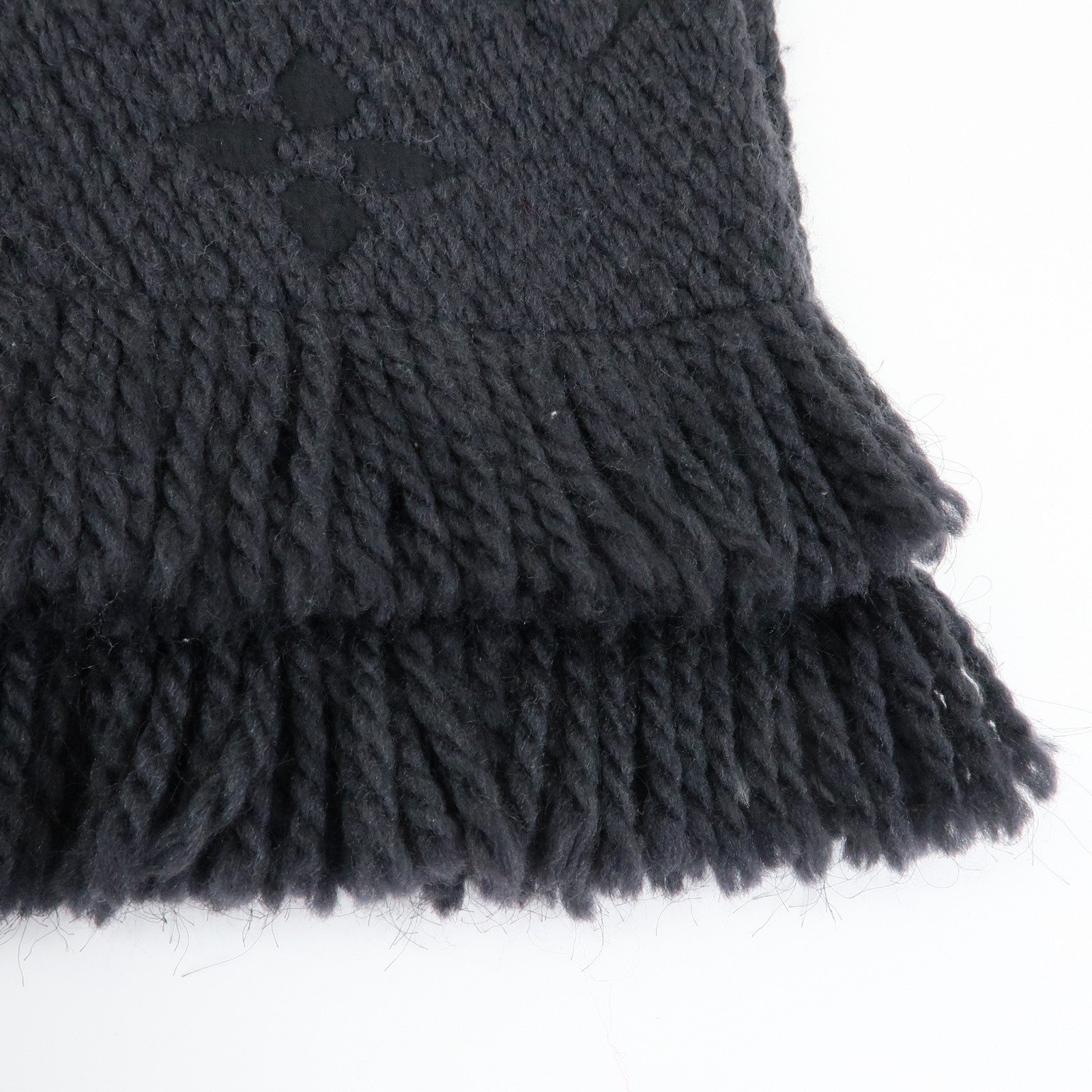 Louis Vuitton Echarpe Logomania Wool Silk Scarf Black M72431