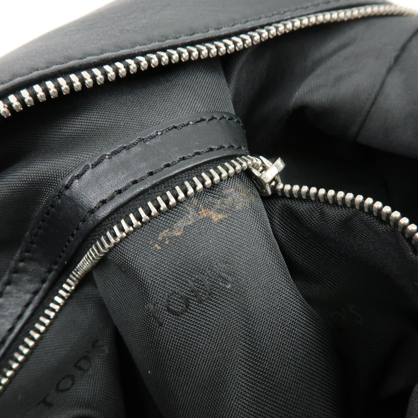 TOD'S D-Styling Leather 2Way Bag Bauletto Bag Shoulder Bag Black