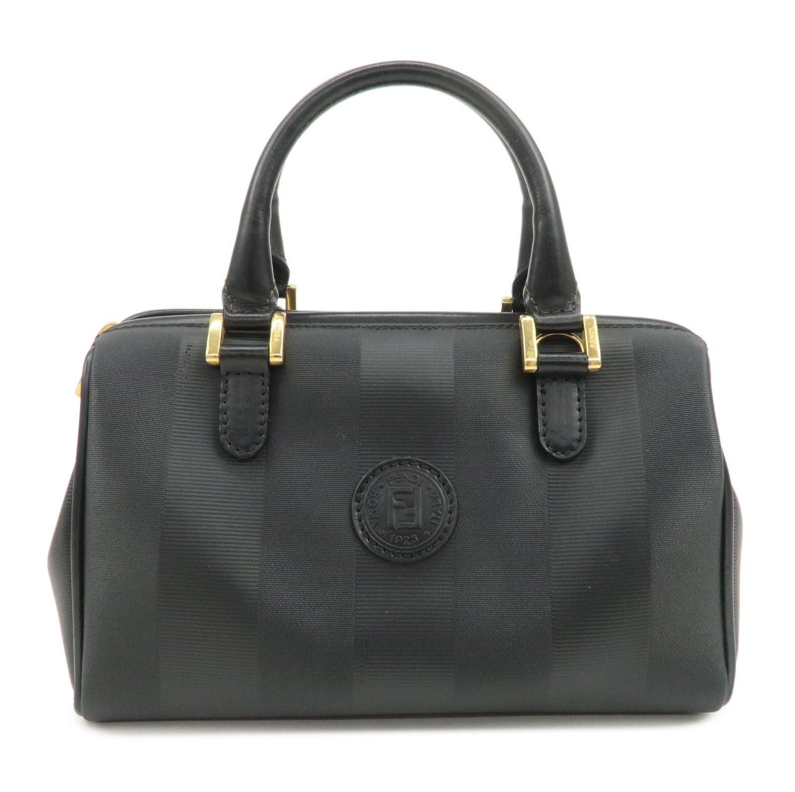 FENDI Pequin PVC Canvas Leather 2Way Boston Bag 259022
