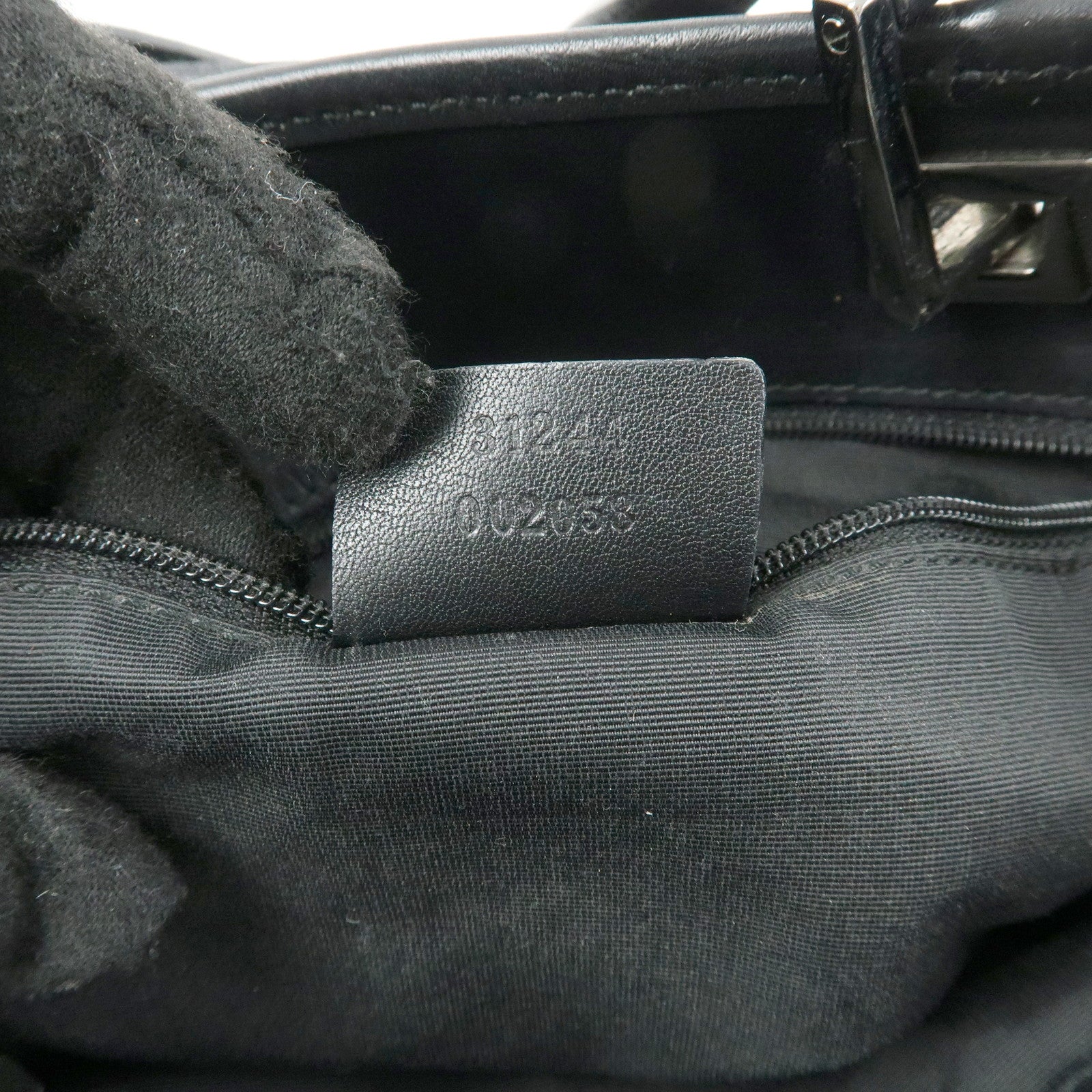 GUCCI GG Denim Leather Tote Bag Shoulder Bag Black 31244