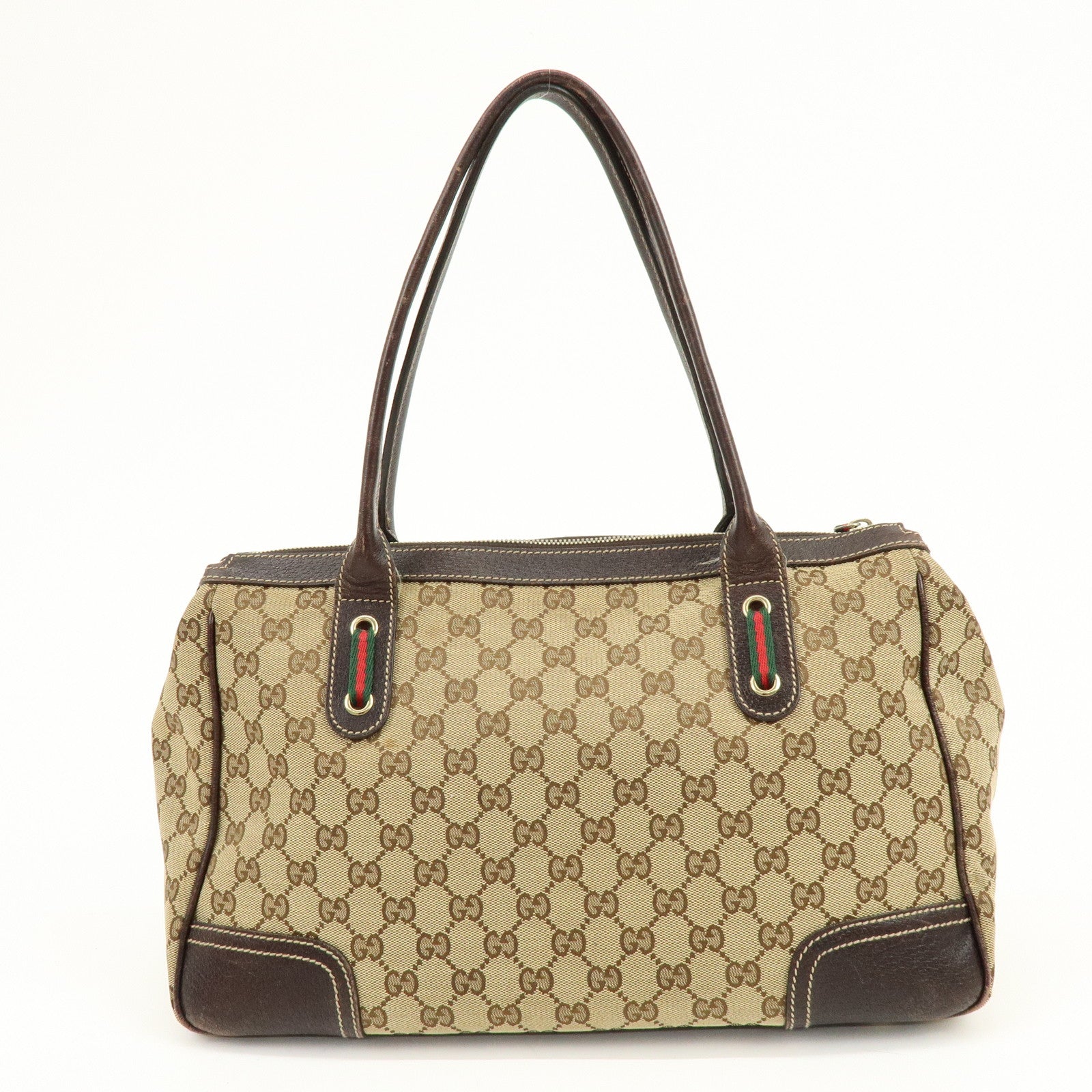 GUCCI Sherry Princy GG Canvas Leather Tote Bag Shoulder Bag 177052