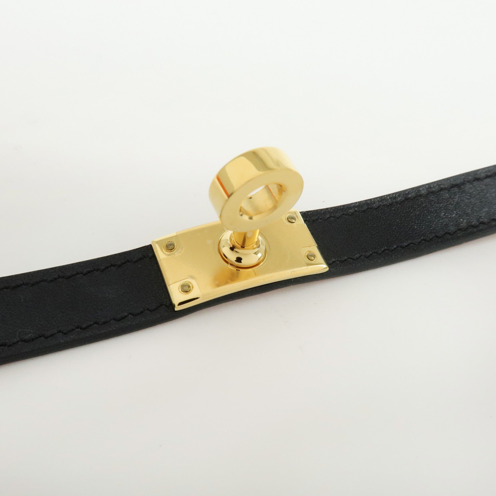 HERMES Vaux Swift Mini Kelly Double Tour Bracelet D Stamped Black