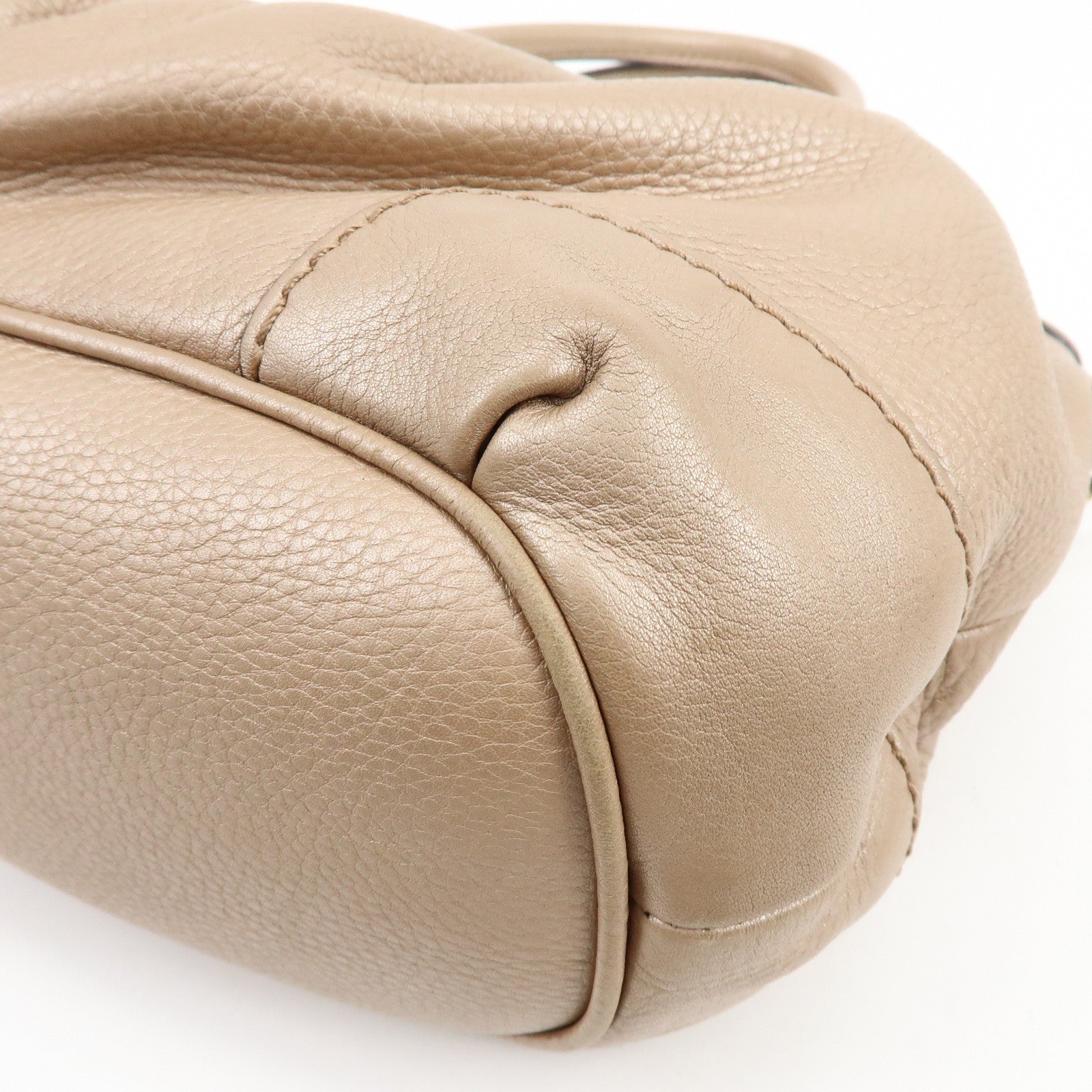 GUCCI Sukey Interlocking G Leather 2Way Bag Champagne Gold 247902