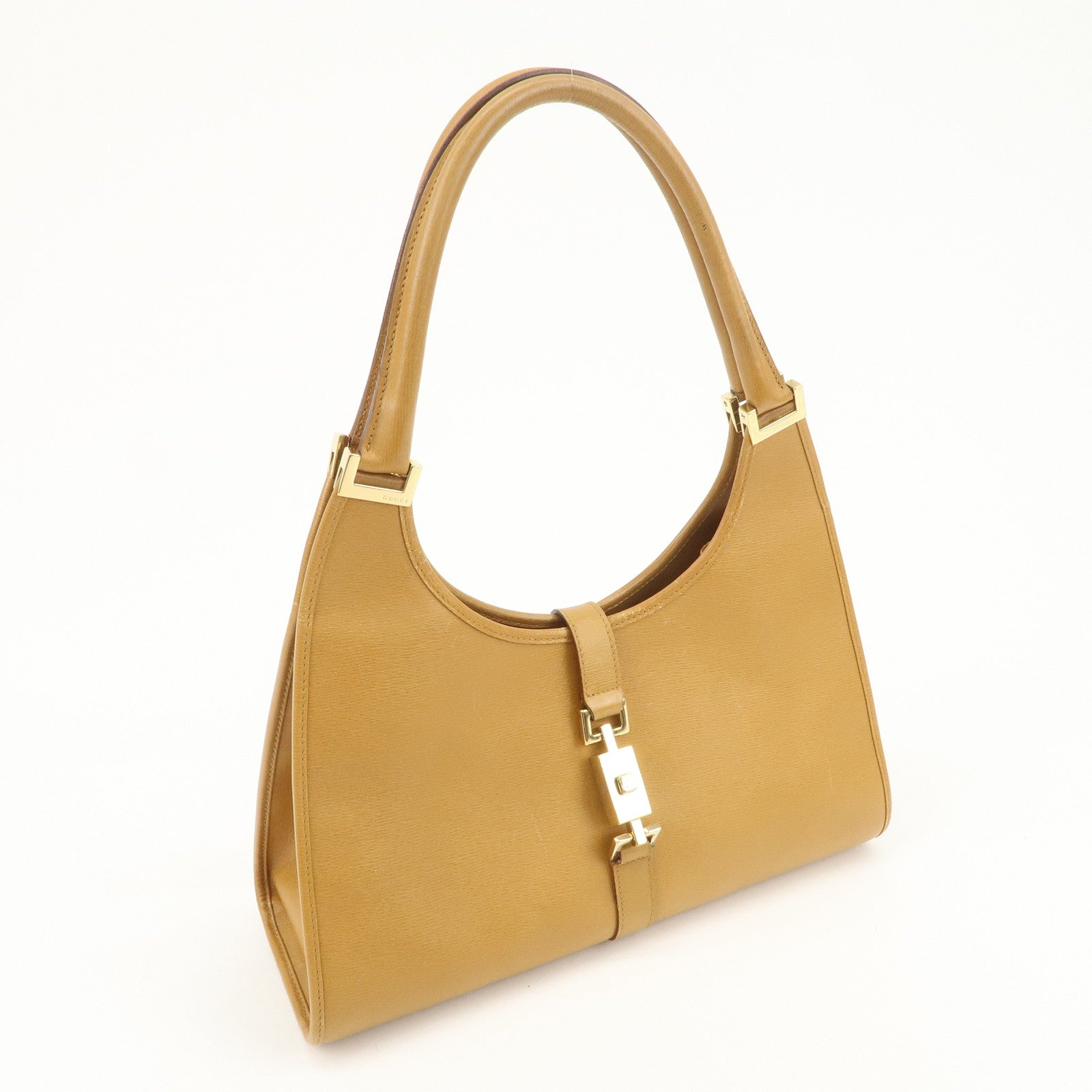 GUCCI Jackie Leather Shoulder Bag Hand Bag Beige 002.1067