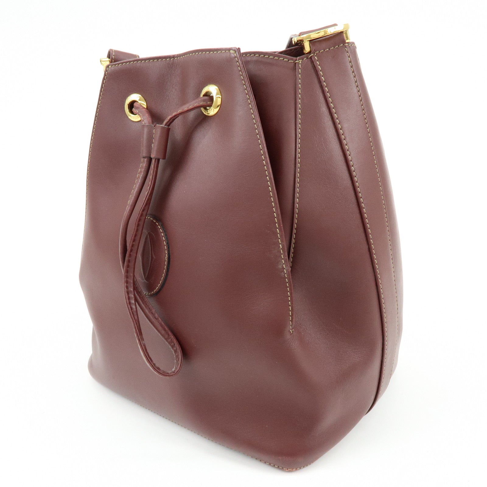 Cartier Must de Cartier Leather Shoulder Crossbody Bag Bordeaux