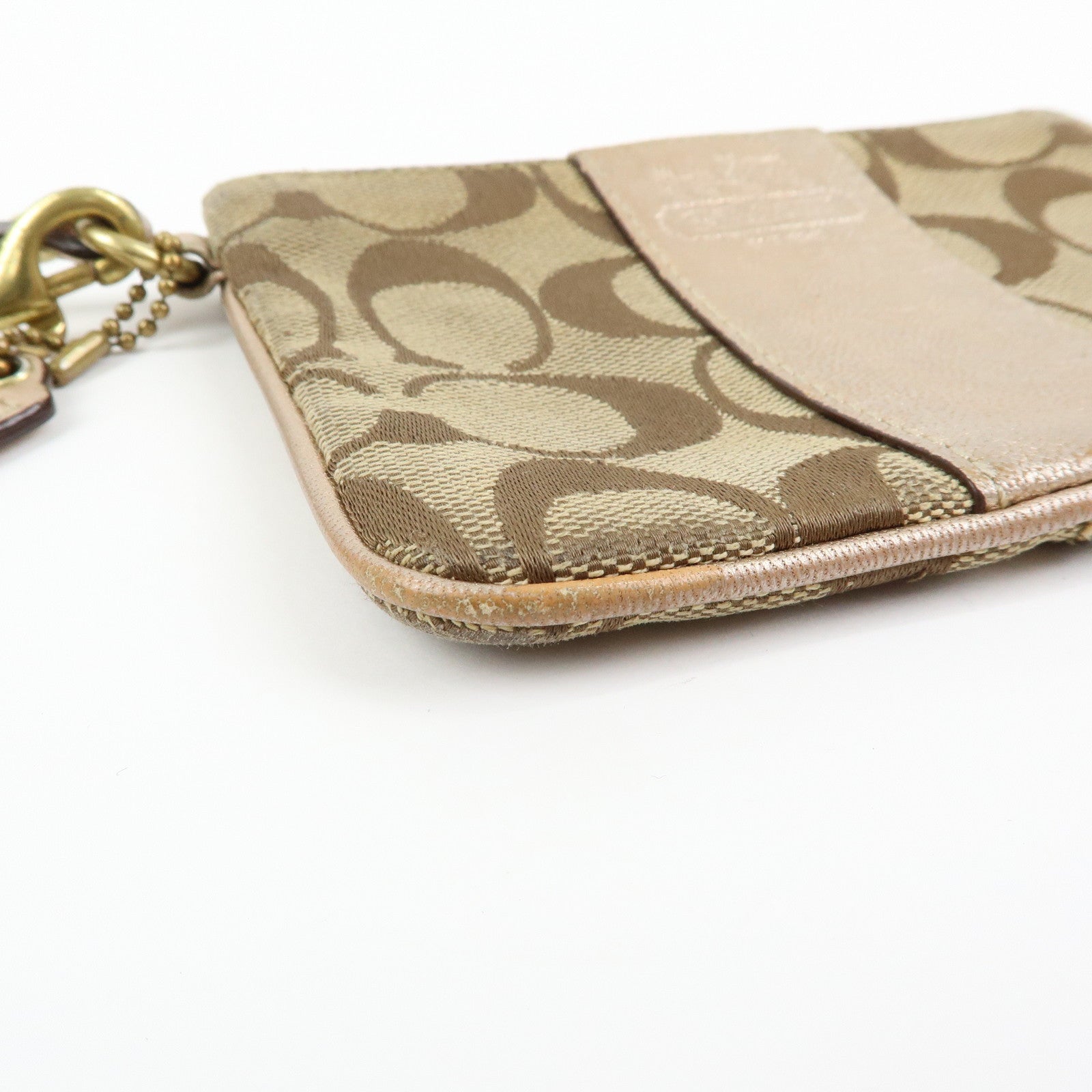 COACH Set of 3 Signature PVC Canvas Leather Key Case Pouch