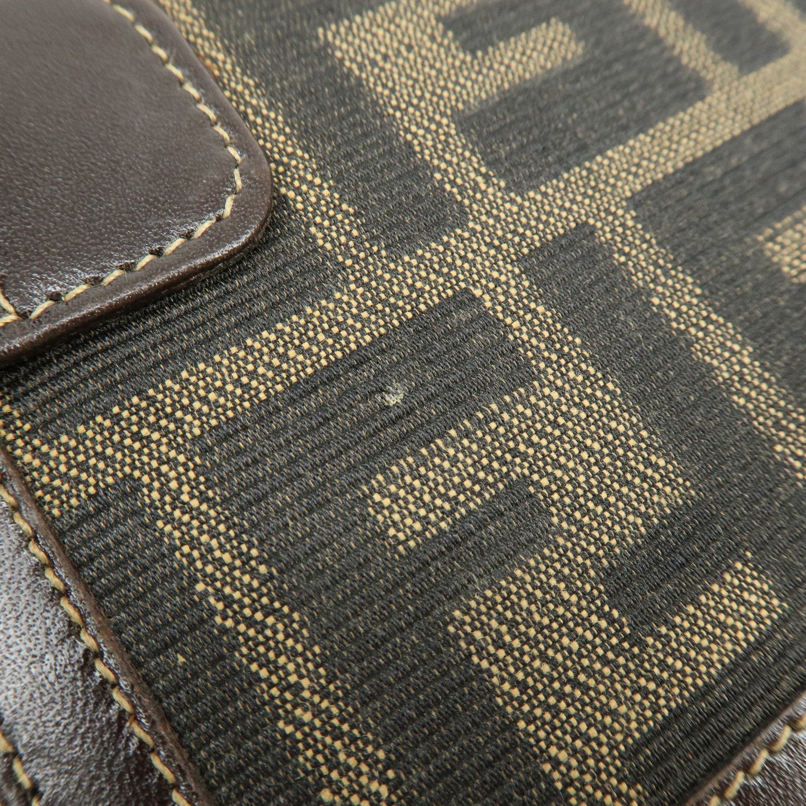 FENDI Zucca Canvas Leather Agenda Planner Cover Brown Black 30153