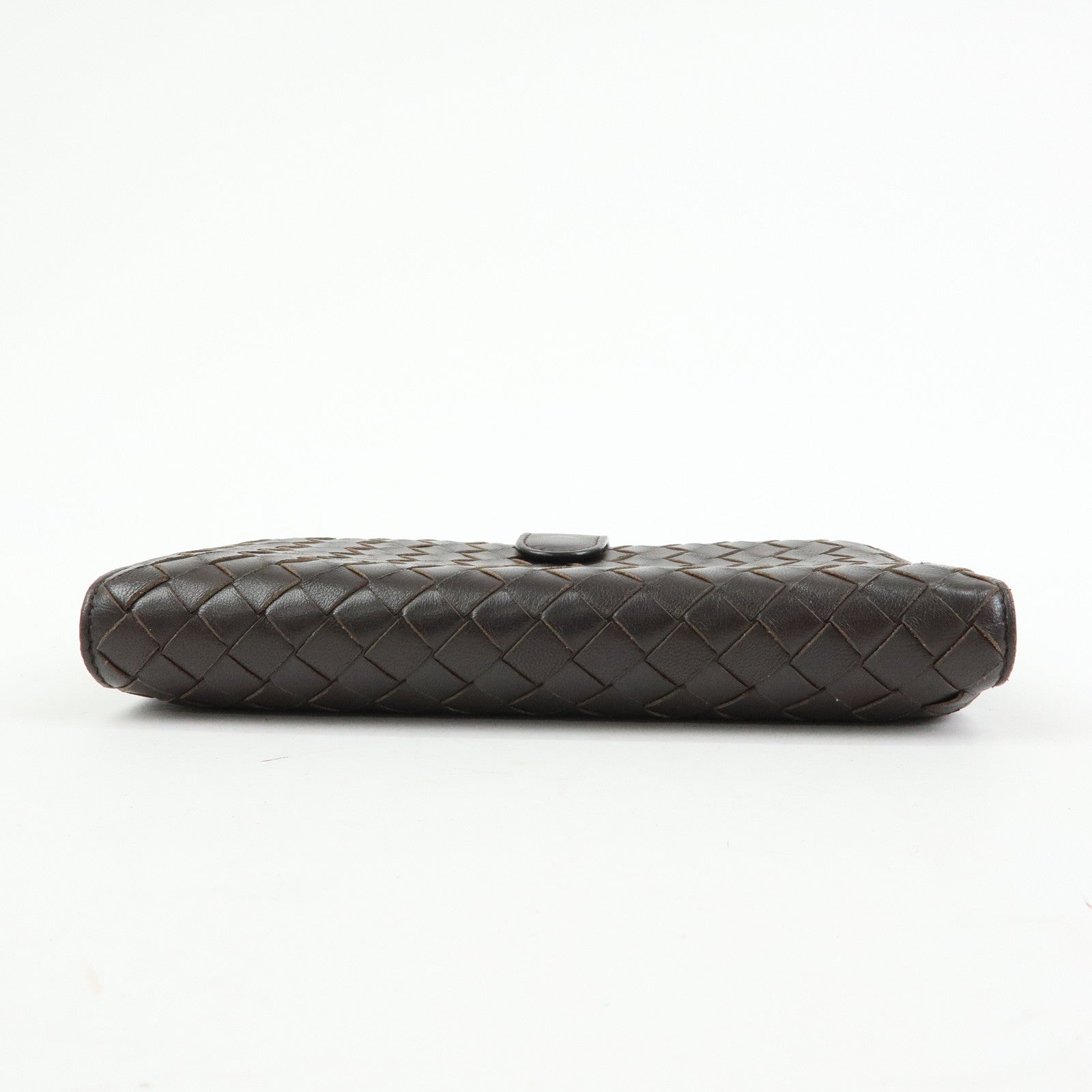 BOTTEGA VENETA Intrecciato Leather Bi-fold Long Wallet Brown