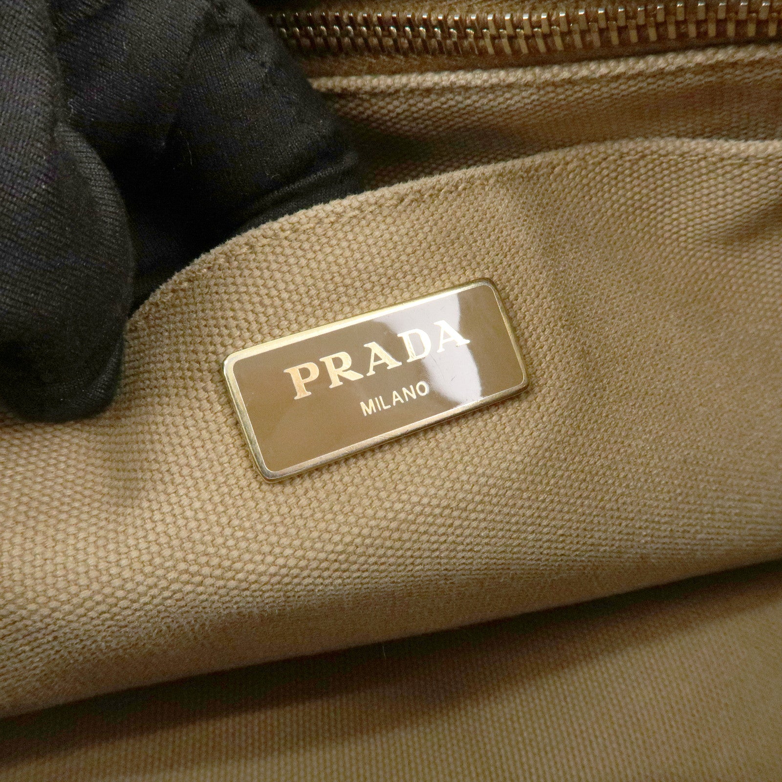 PRADA Logo Canapa Mini Canvas 2Way Bag Hand Bag Beige 1BG439