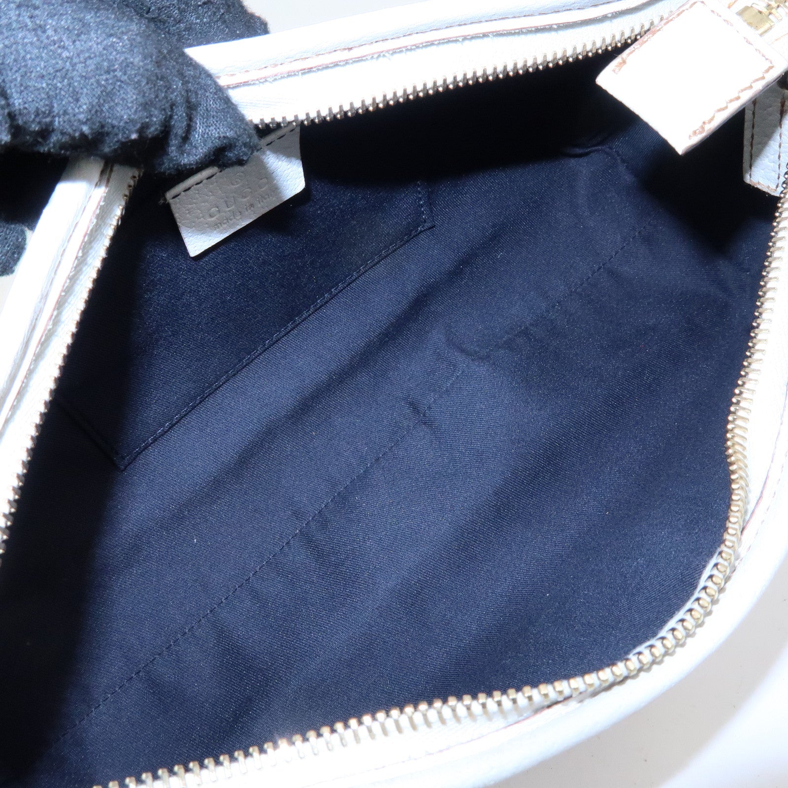 GUCCI Abbey Leather Shoulder Bag Hand Bag White 130939