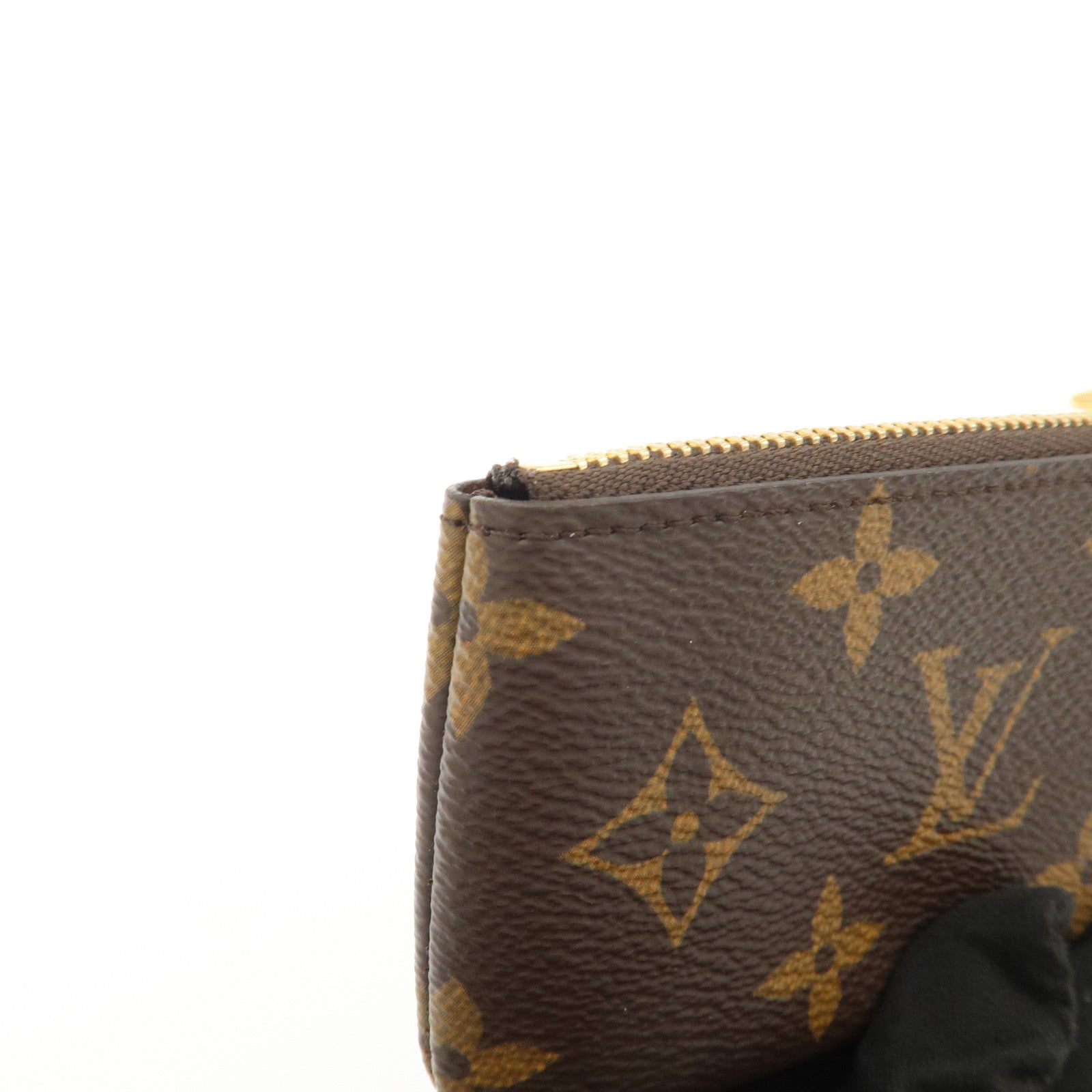Louis Vuitton Monogram Pochette Cles Coin Case Key Case Brown M62650