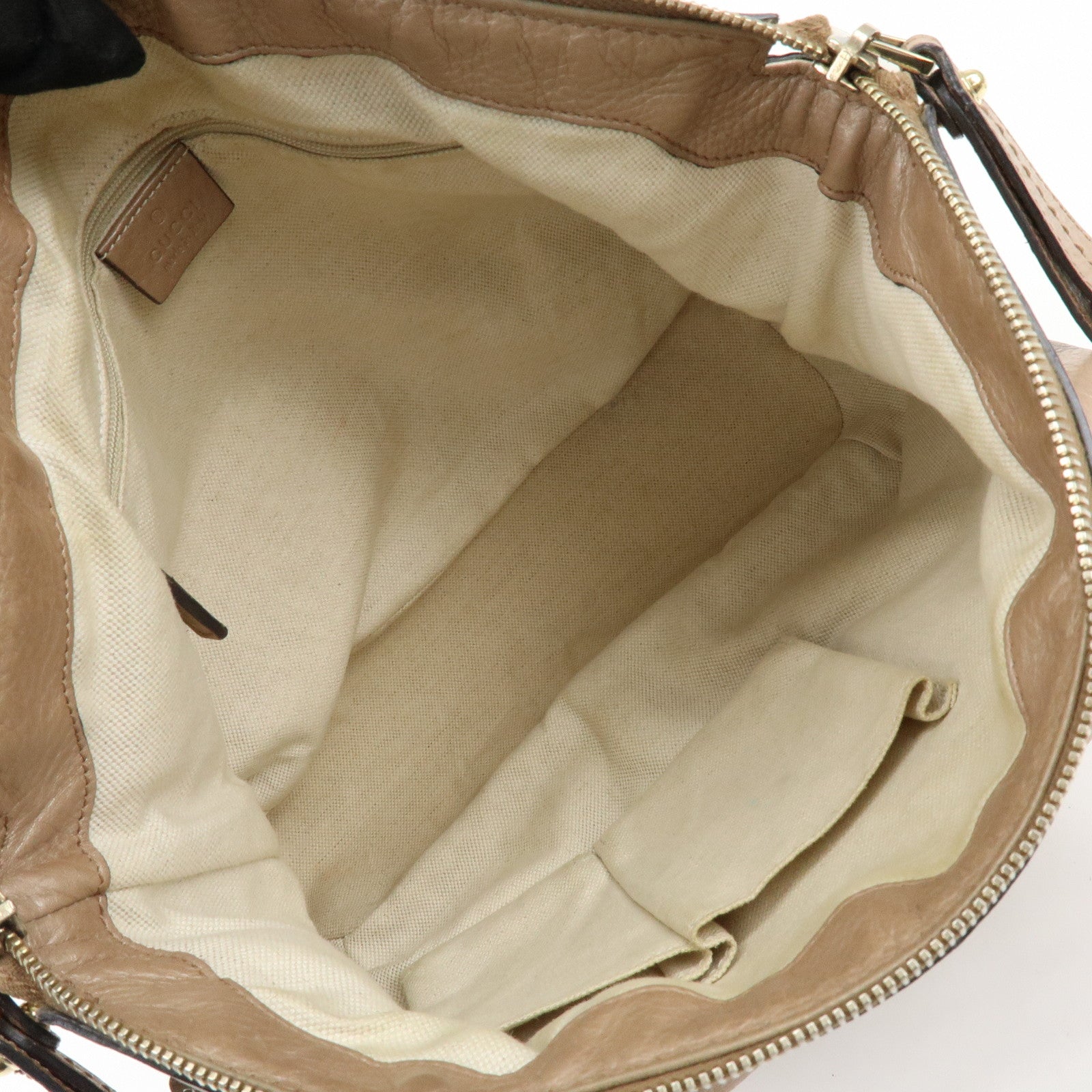 GUCCI Sukey Interlocking G Leather 2Way Bag Champagne Gold 247902