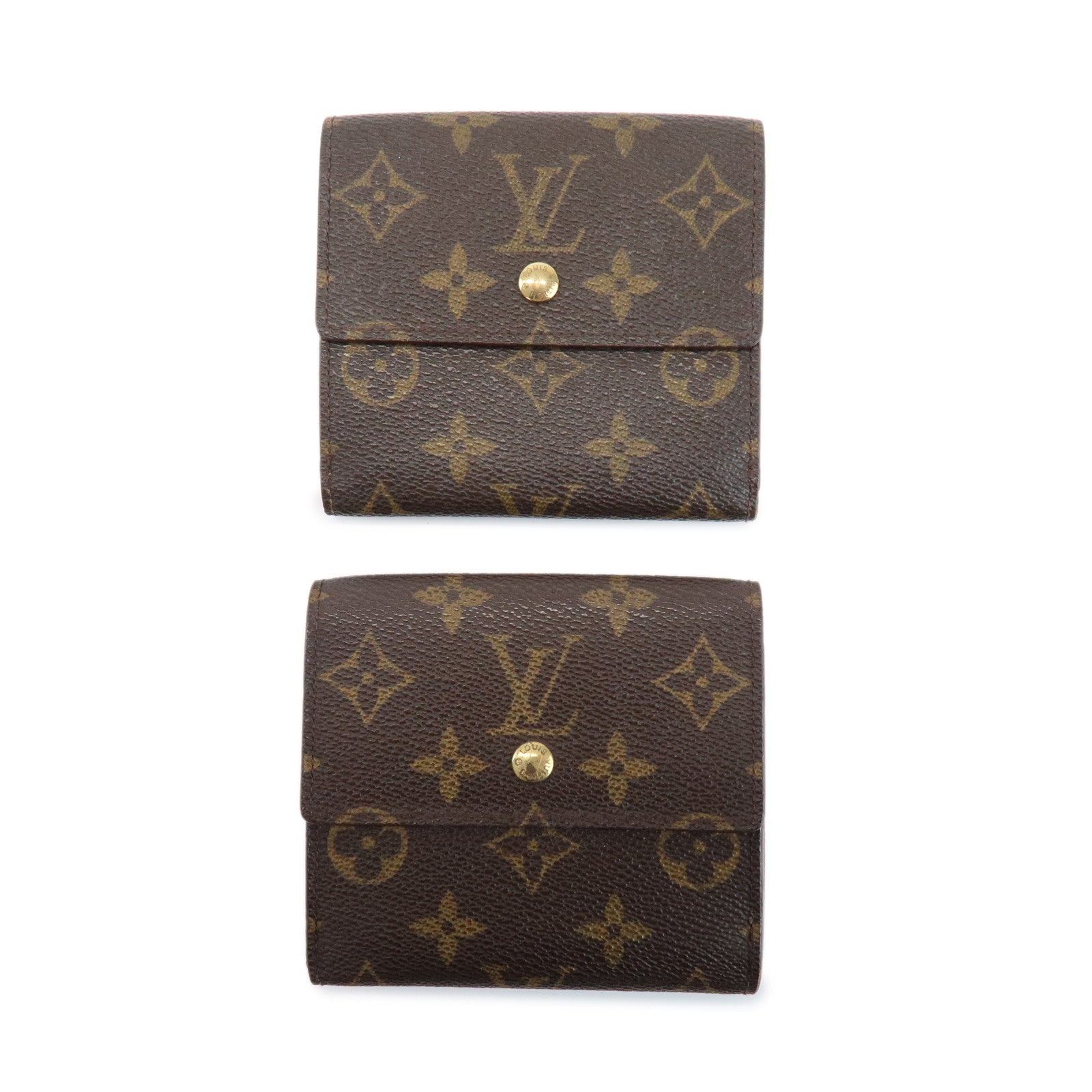 Louis Vuitton Monogram Set of 2 Bi- fold Wallets Brown M61652