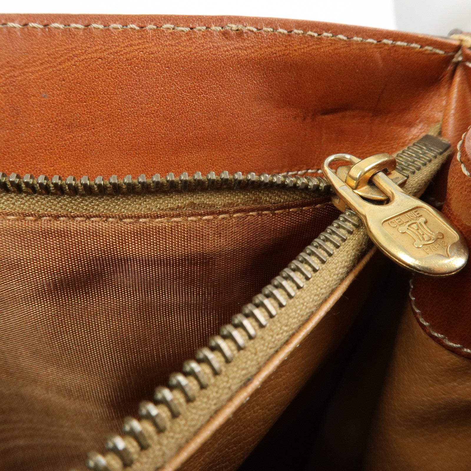 CELINE  Macadam PVC Leather Shoulder Bag Tote Bag Brown