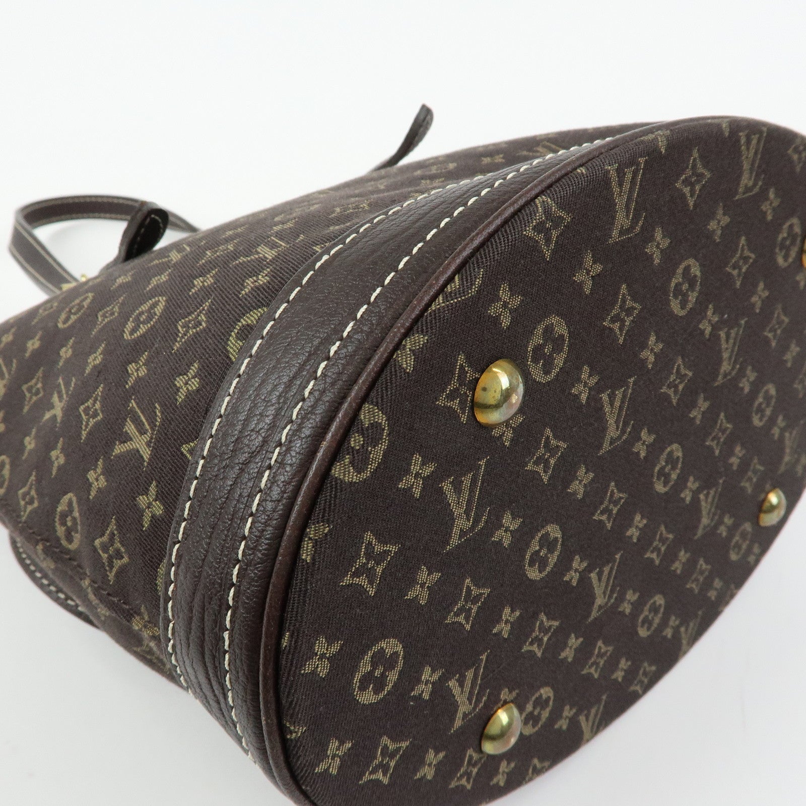 Louis Vuitton Monogram Mini Lin Bucket PM Tote Bag Ebene M95226