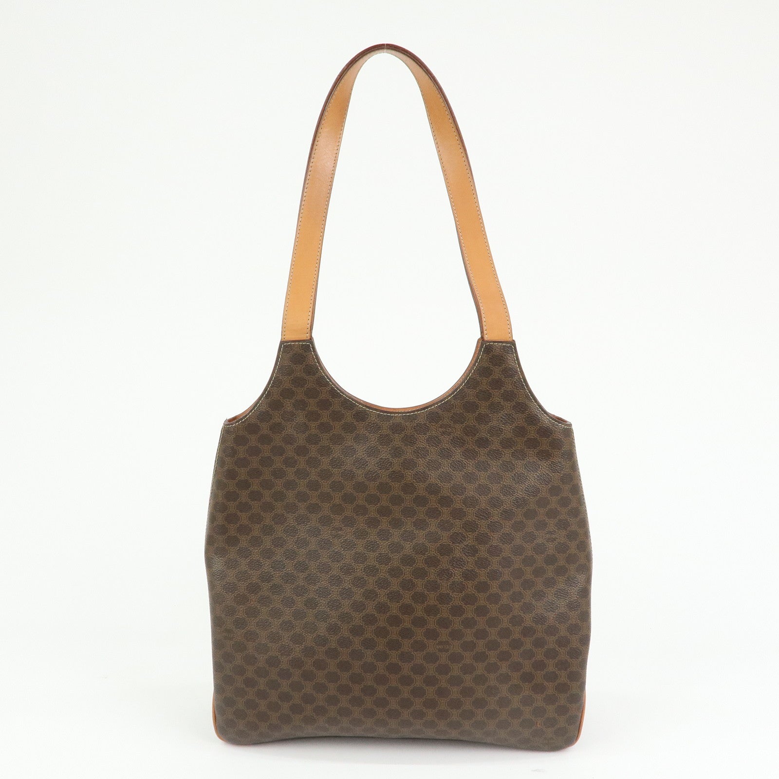 CELINE Macadam PVC Leather Tote Bag Shoulder Bag Brown