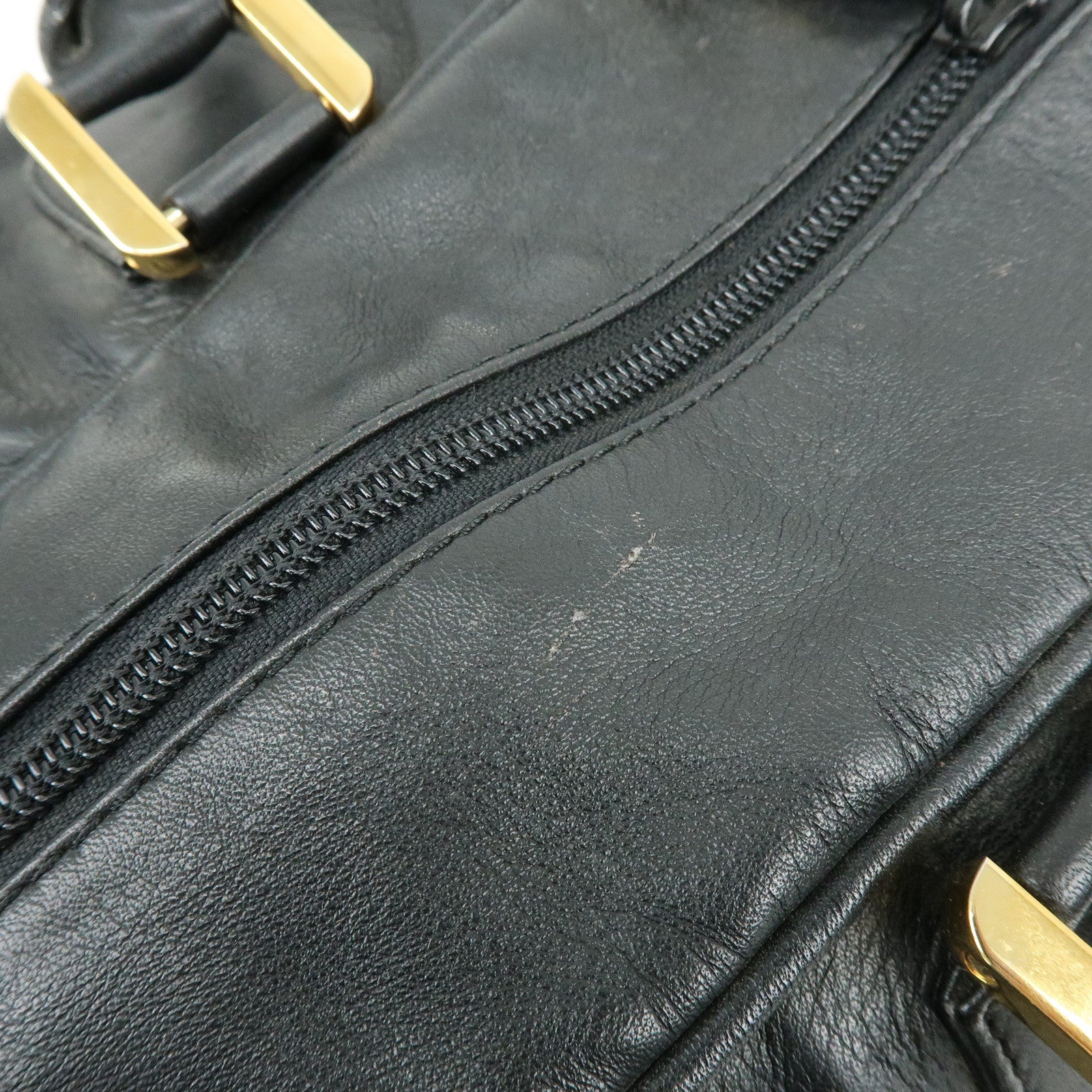 LOEWE Anagram Calf Leather 2Way Bag Boston Bag Black