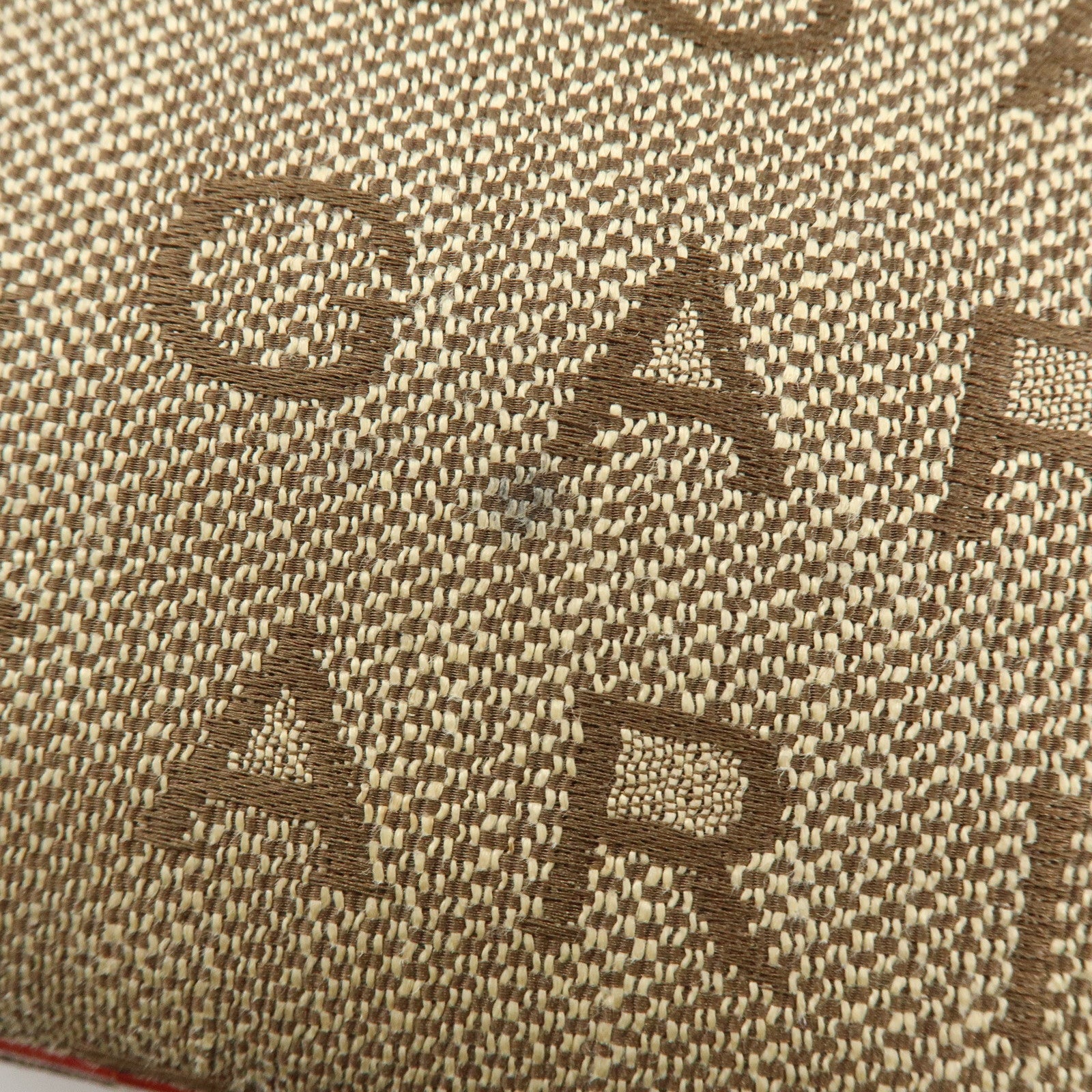 BVLGARI Logo Mania Jacquard Leather Tote Bag Hand Bag Beige Red
