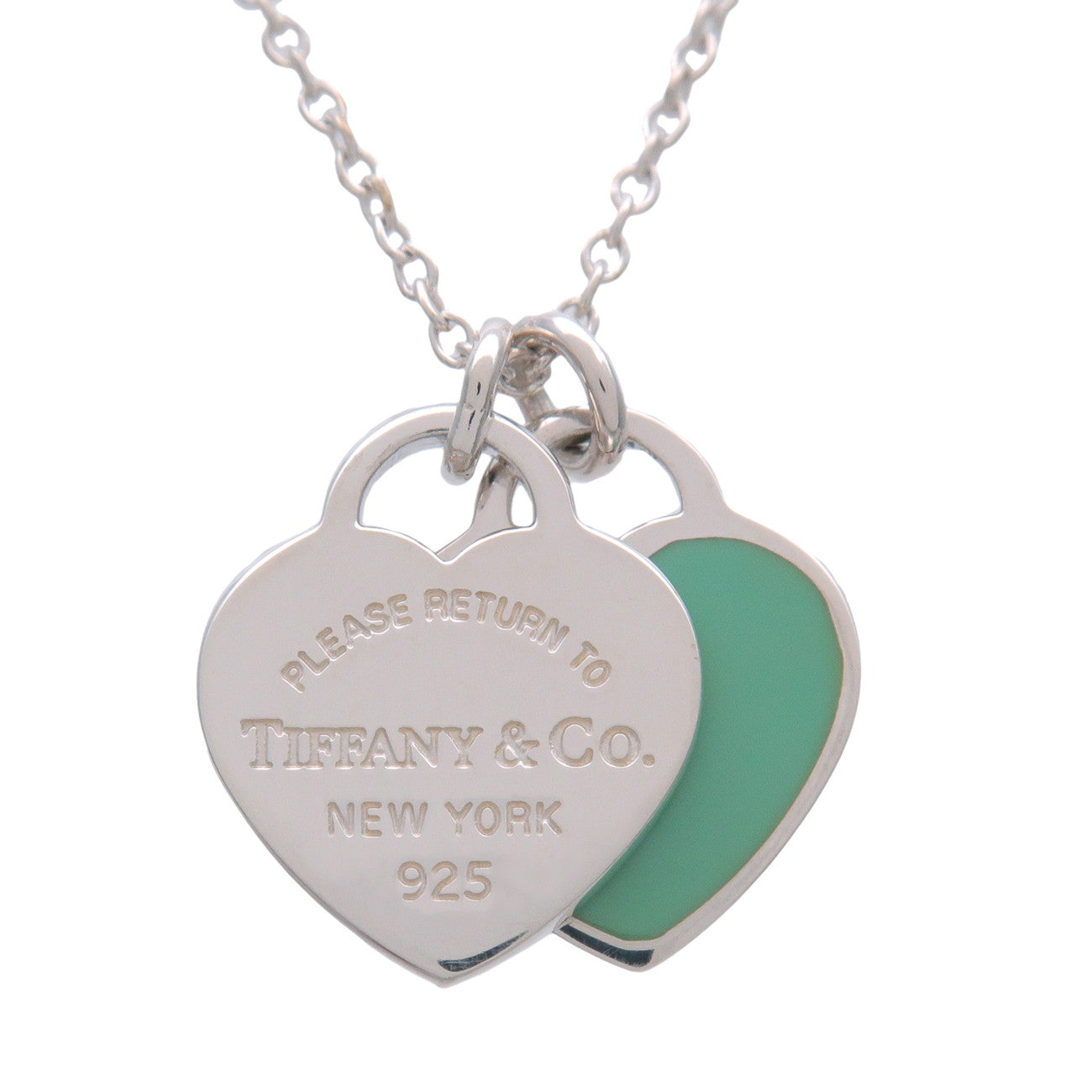 Tiffany & Co Return to Tiffany Mini Double Heart Tag Necklace SV925