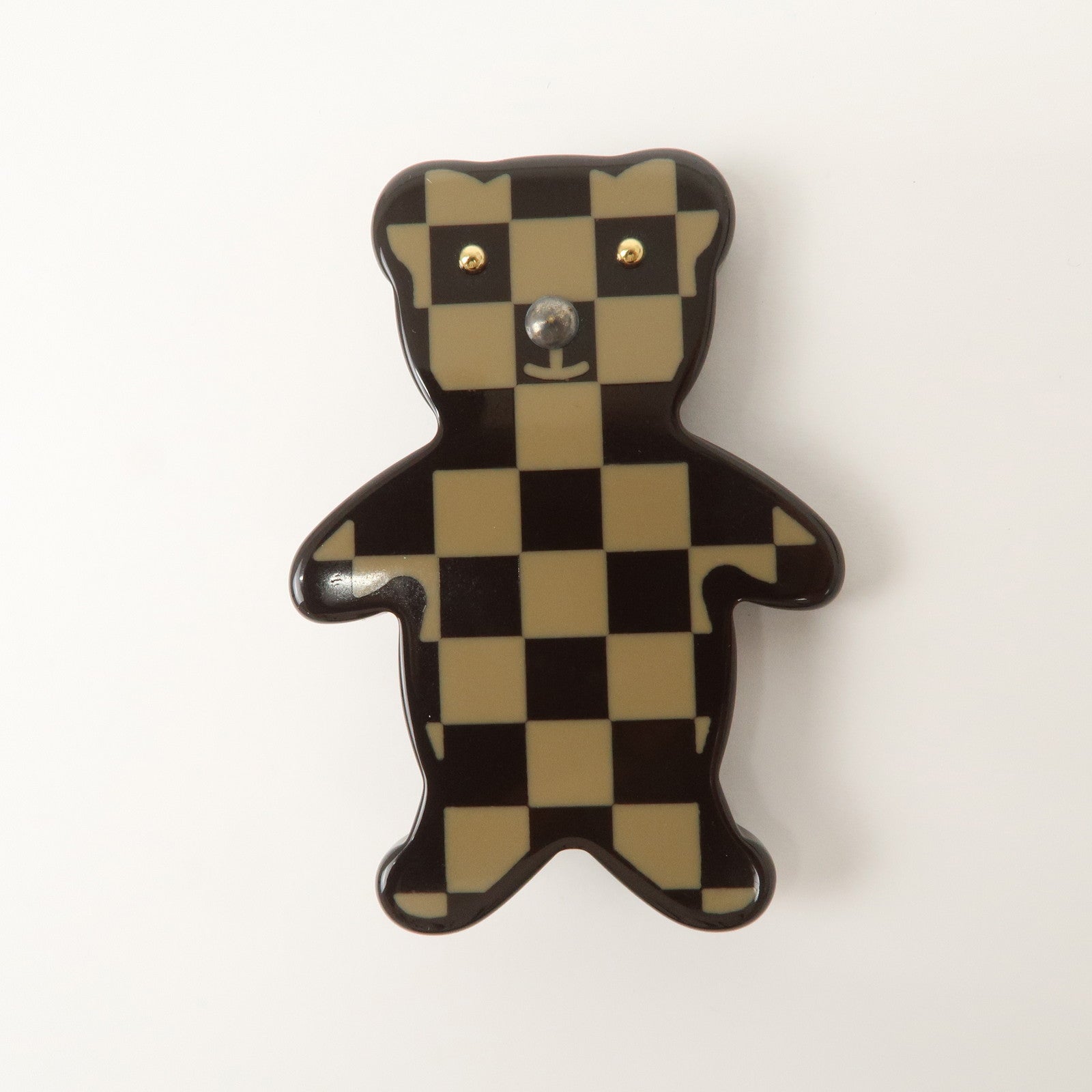 Louis Vuitton Monogram Damier Plastic Broche Nunnours Teddy Bear Brooch M64939 Used