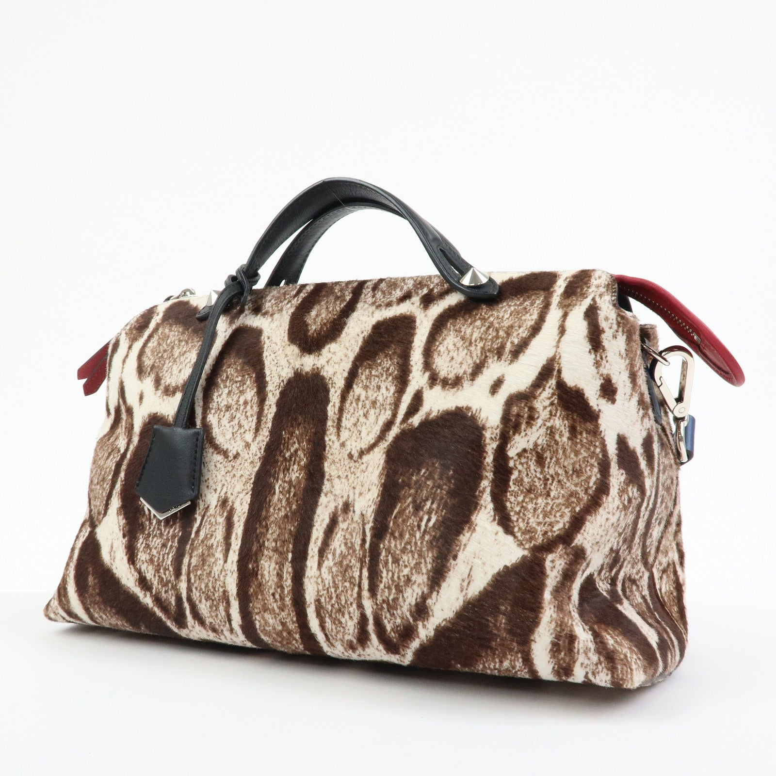 FENDI By The Way Pony Hair Calf Leather Leopard 2Way Bag 8BL125