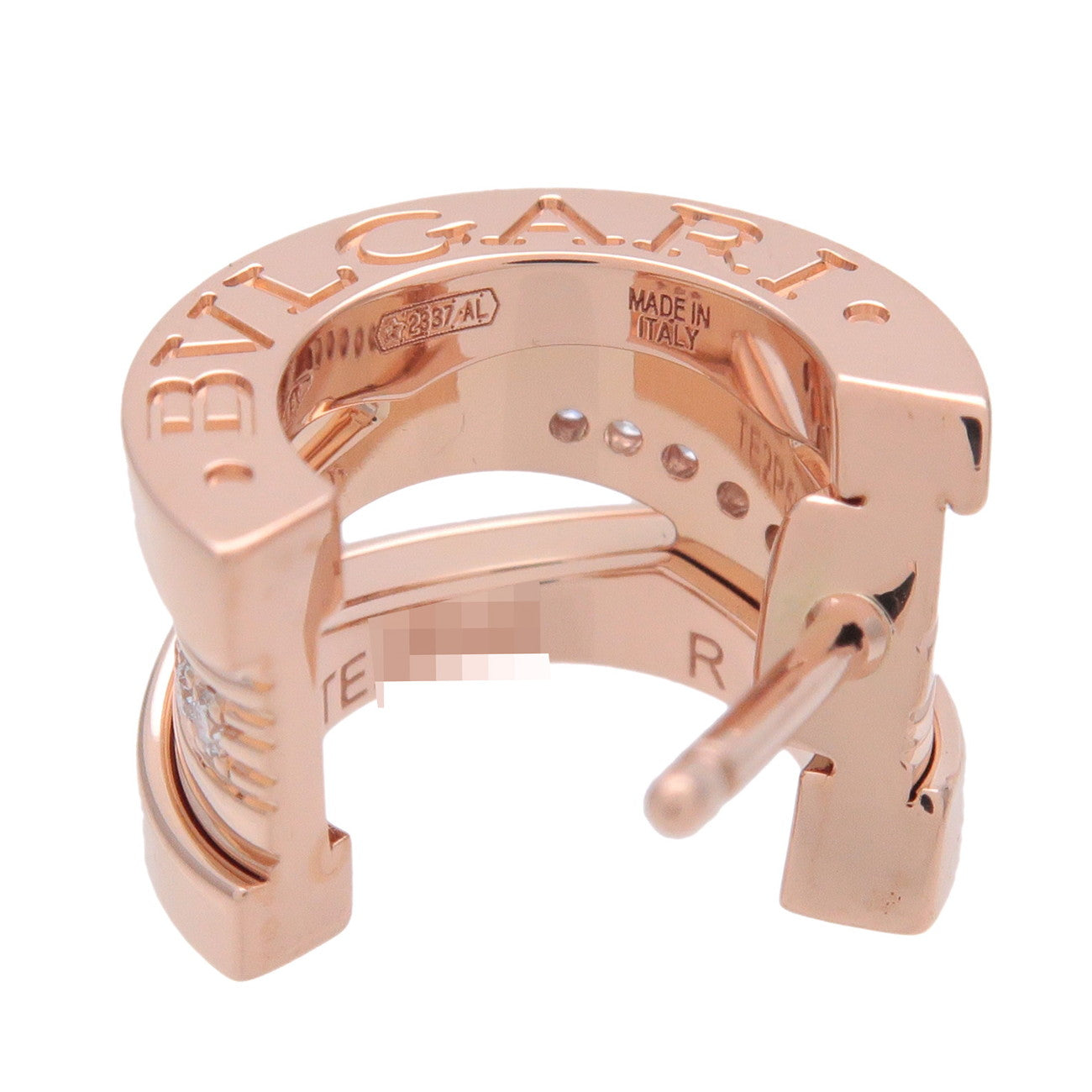 BVLGARI B-zero1 Hoop Earrings Diamond K18PG 750 Rose Gold