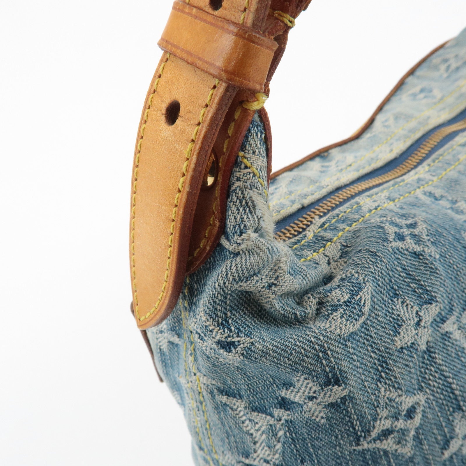 Louis Vuitton Monogram Denim Baggy PM 2Way Shoulder Bag M95049 Used