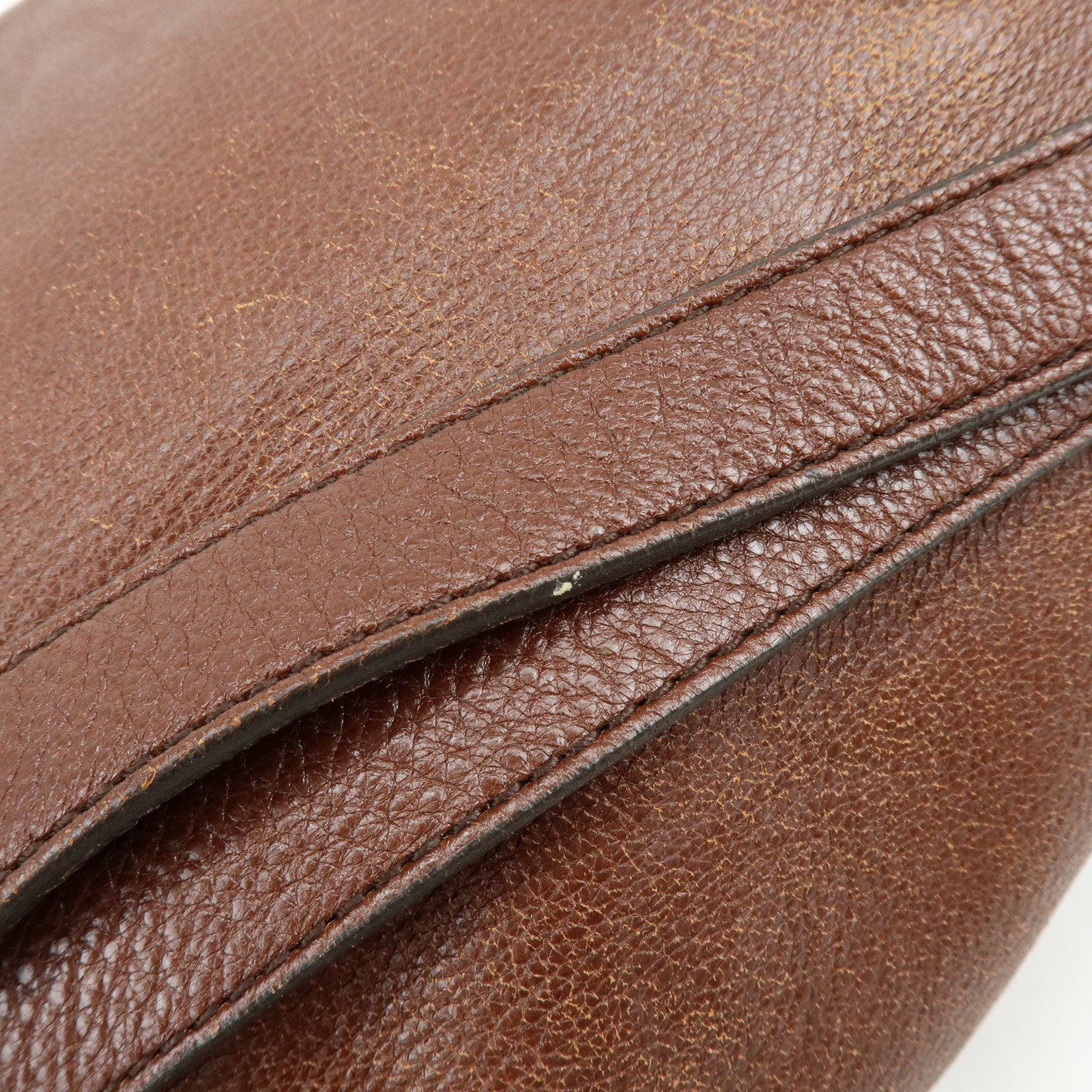 CELINE Tassel Leather Shoulder Bag Brown