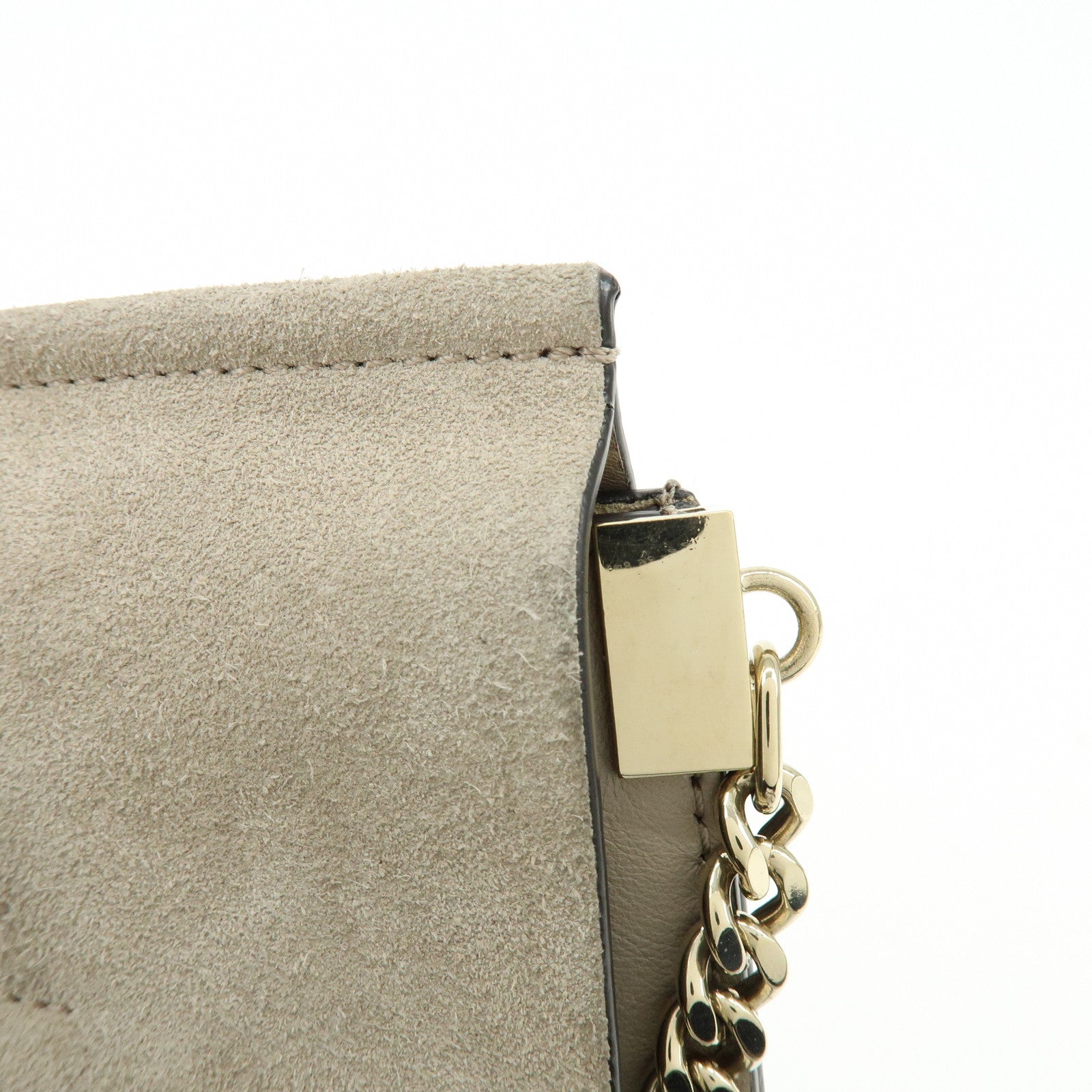 Chloe Faye Suede Leather Shoulder Bag Crossbody Bag Beige