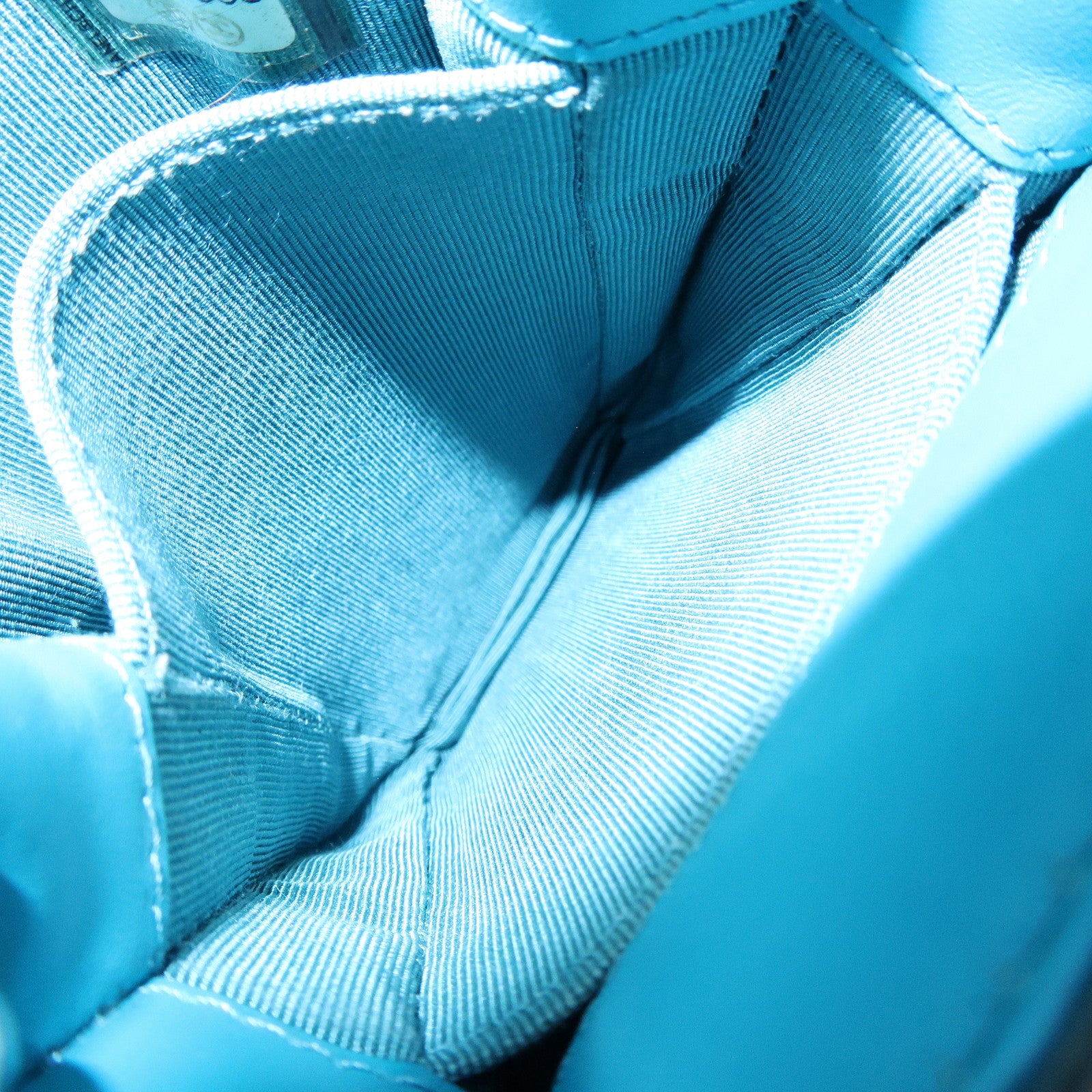 CHANEL COCO Mark Patent Leather Shoulder Bag Crossbody Bag Blue