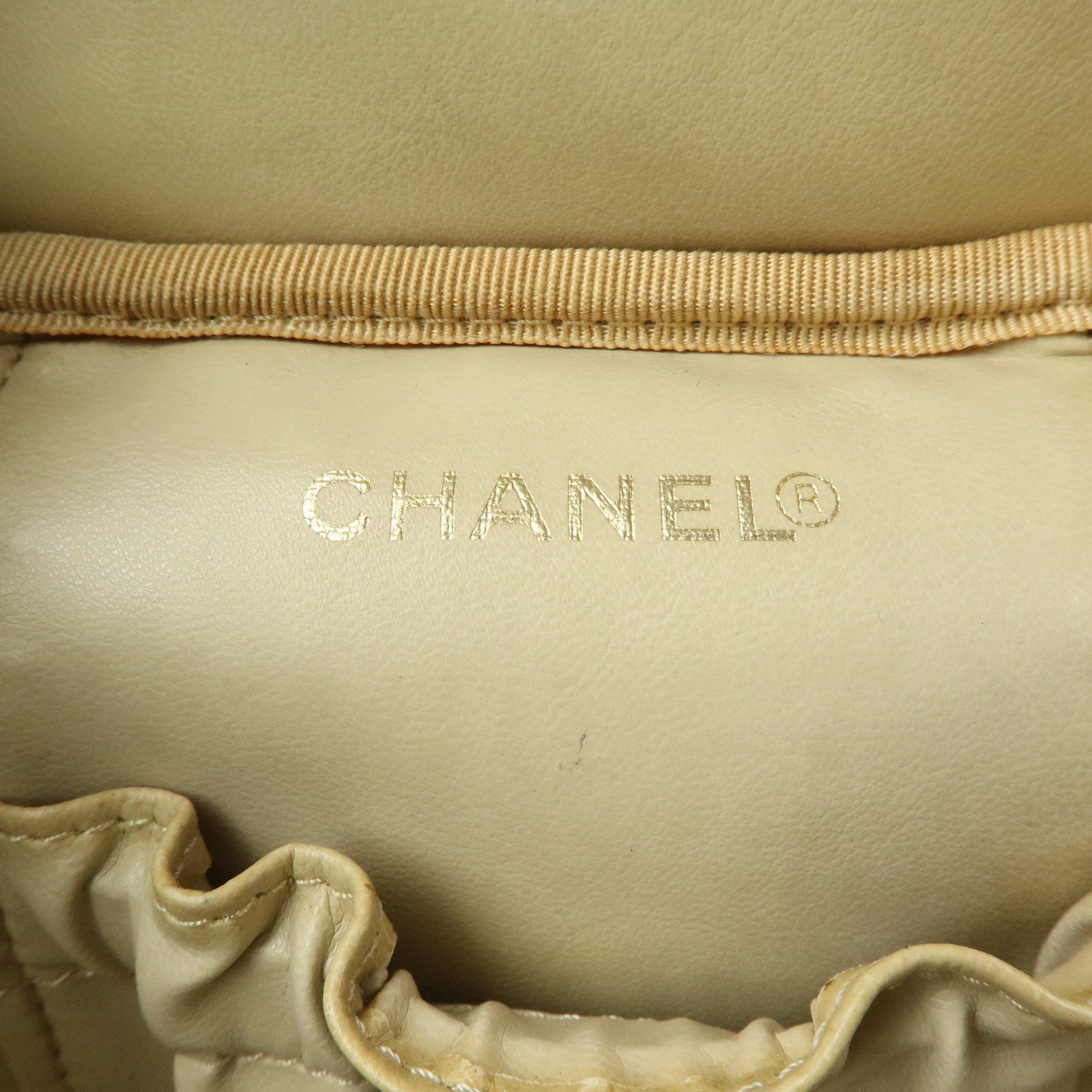 CHANEL COCO Mark Caviarskin Vanity Bag Hand Bag Light Blue A01998