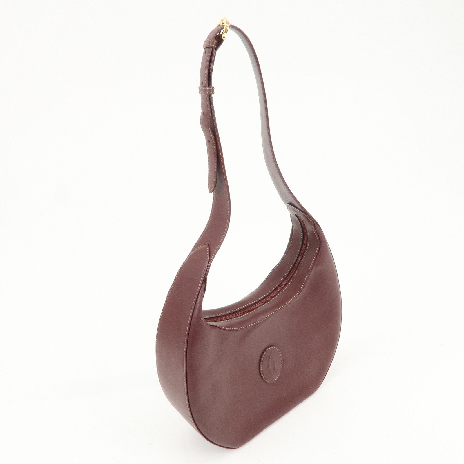 Cartier Must de Cartier Leather Shoulder Bag Bordeaux